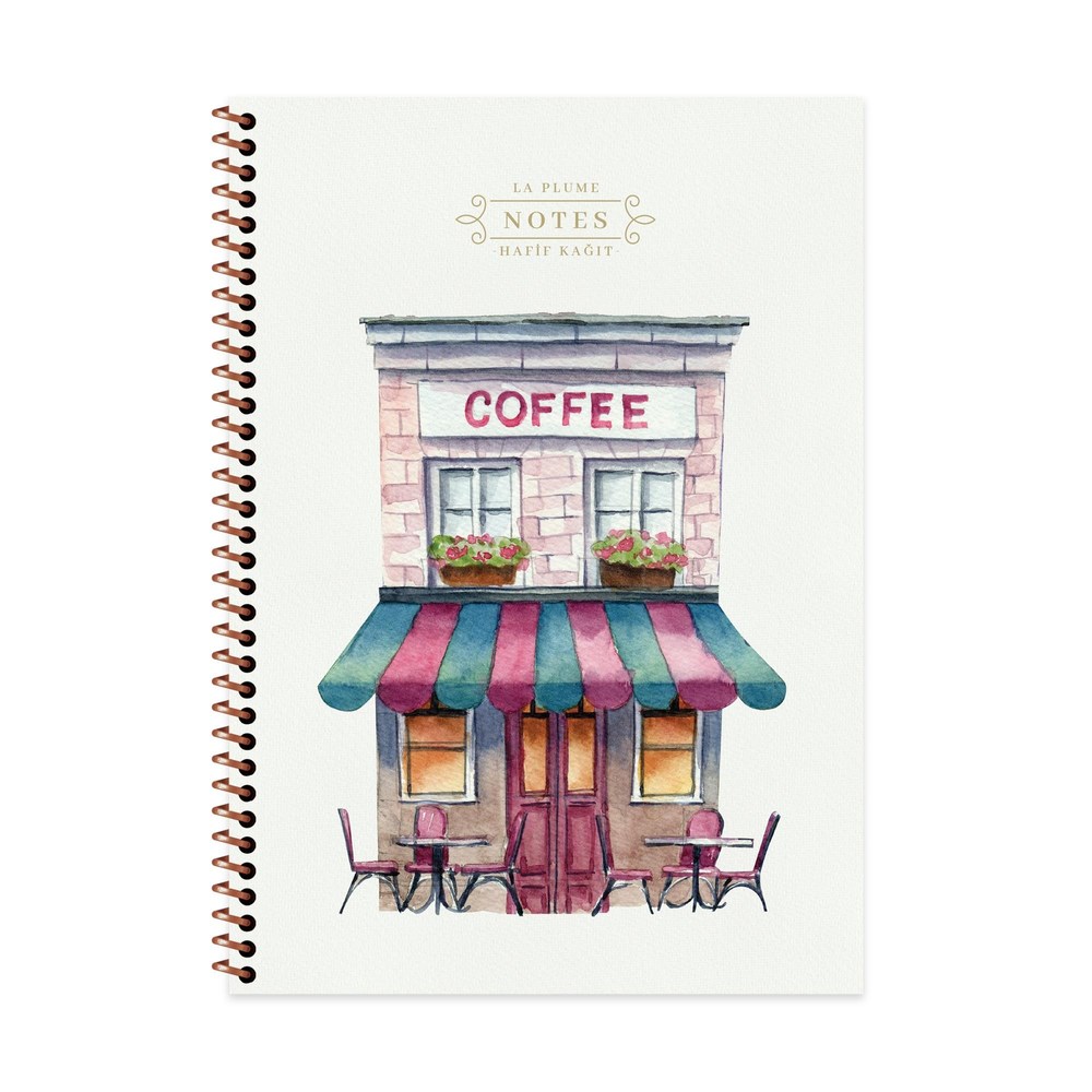 A4 Spiralli Kareli La Plume Shop Defter - Pembe