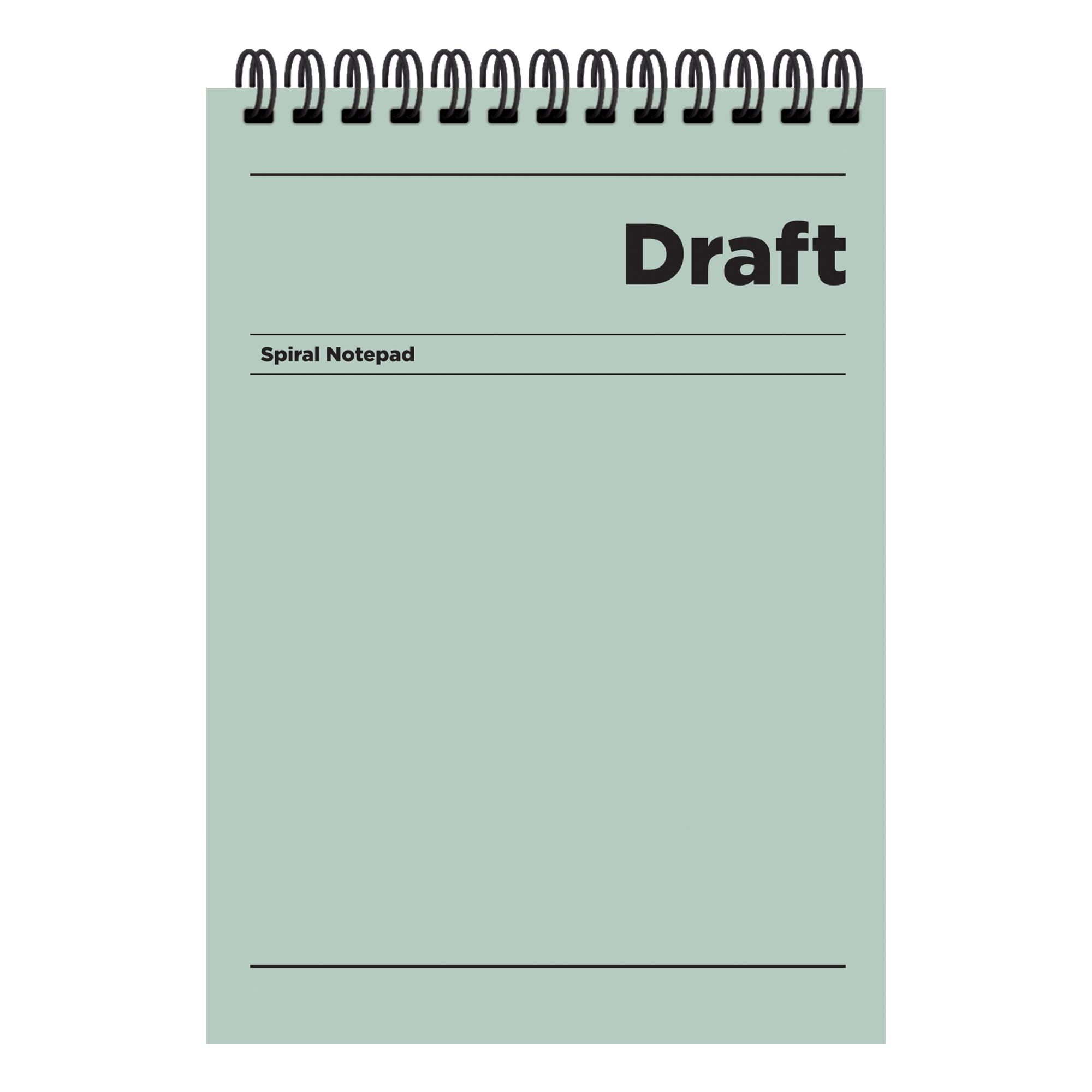 A4 Spiralli Karton Kapak Çizgili Draft Bloknot - Yeşil