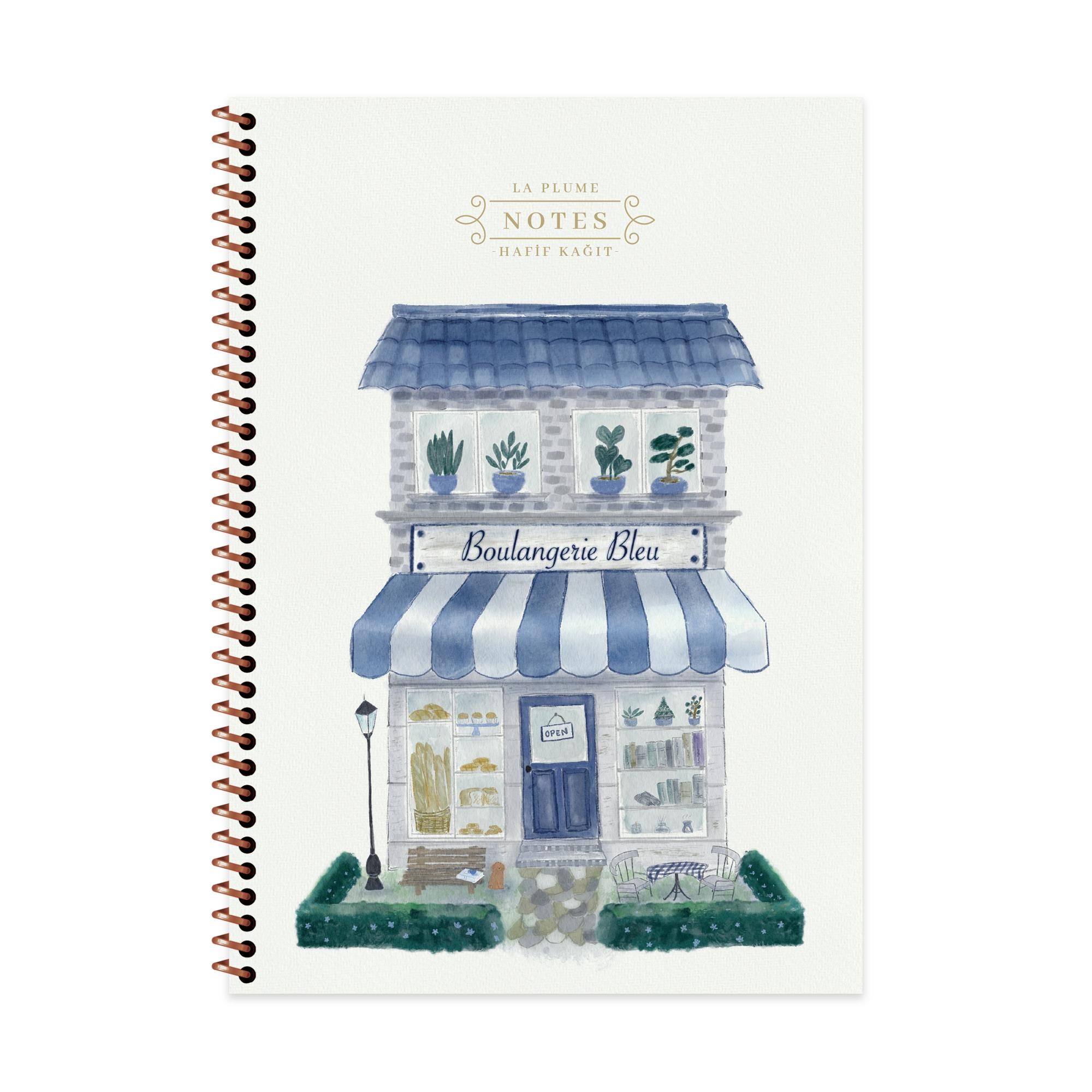 A4 Spiralli Karton Kapak Çizgili La Plume Shop Defter - Mor