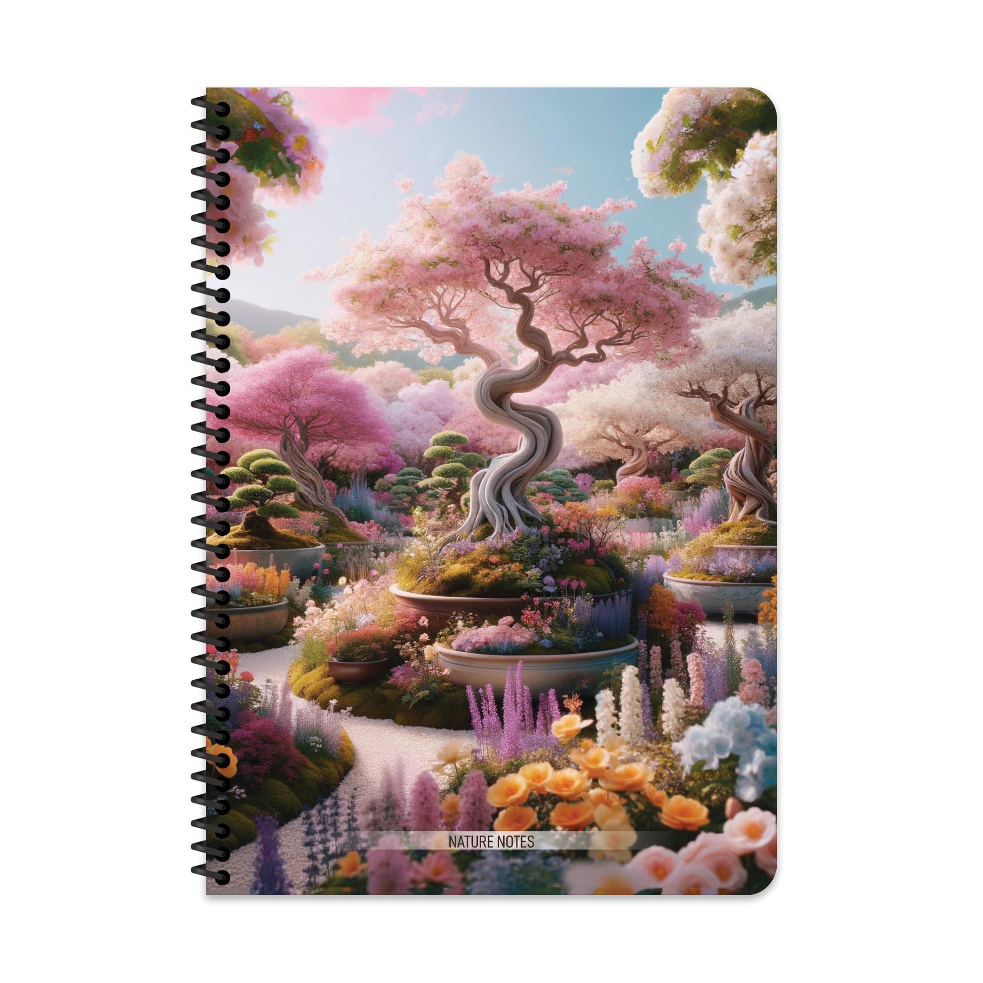 A4 Spiralli Karton Kapak Çizgili Nature Defter - Pembe