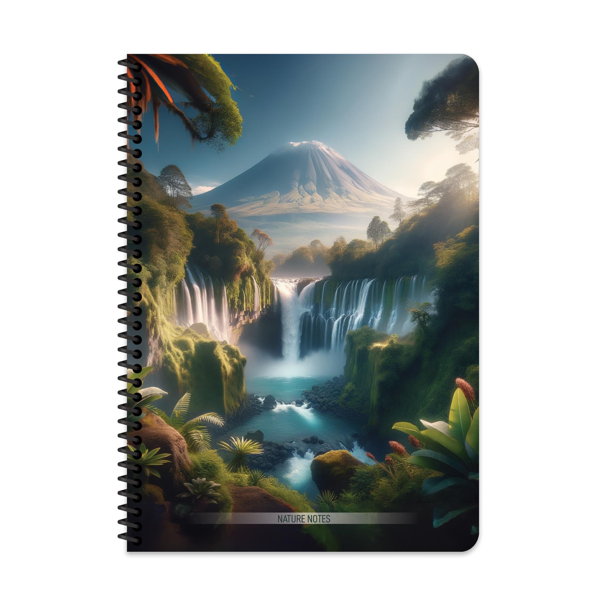 A4 Spiralli Karton Kapak Çizgili Nature Defter - Yeşil