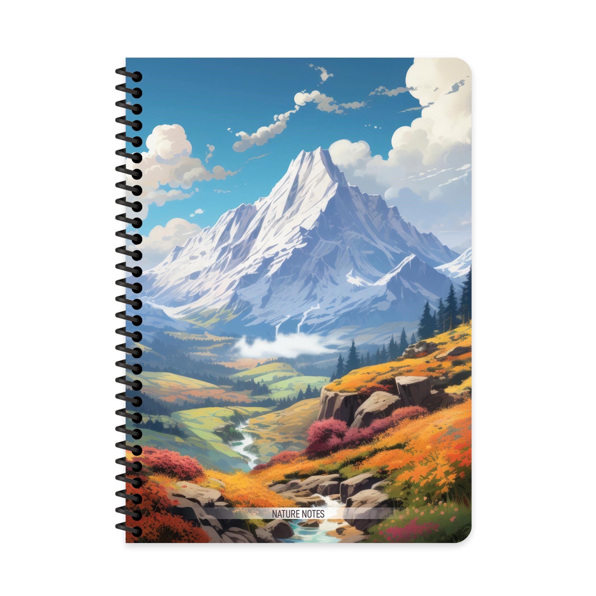 A4 Spiralli Karton Kapak Çizgili Nature Defter - Mavi