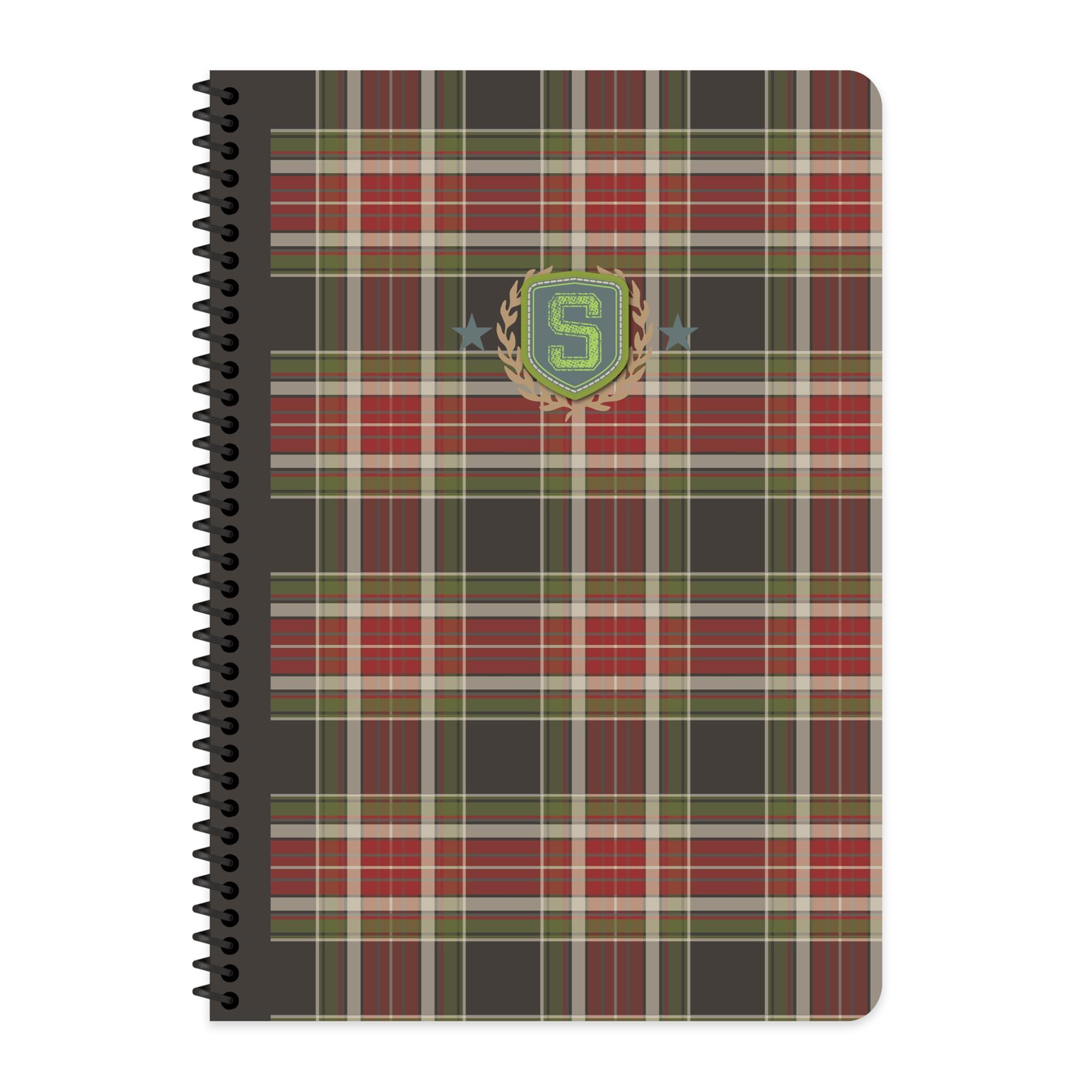 A4 Spiralli Karton Kapak Çizgili School Defter - Kahve