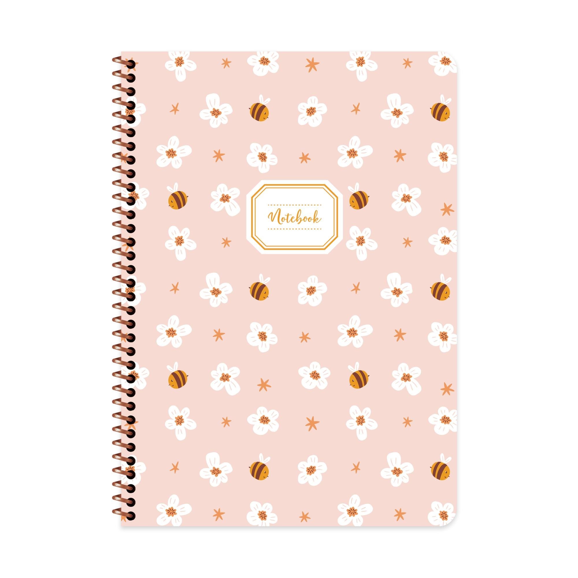 A4 Spiralli Karton Kapak Kareli Hayvanlar Defter - Arı