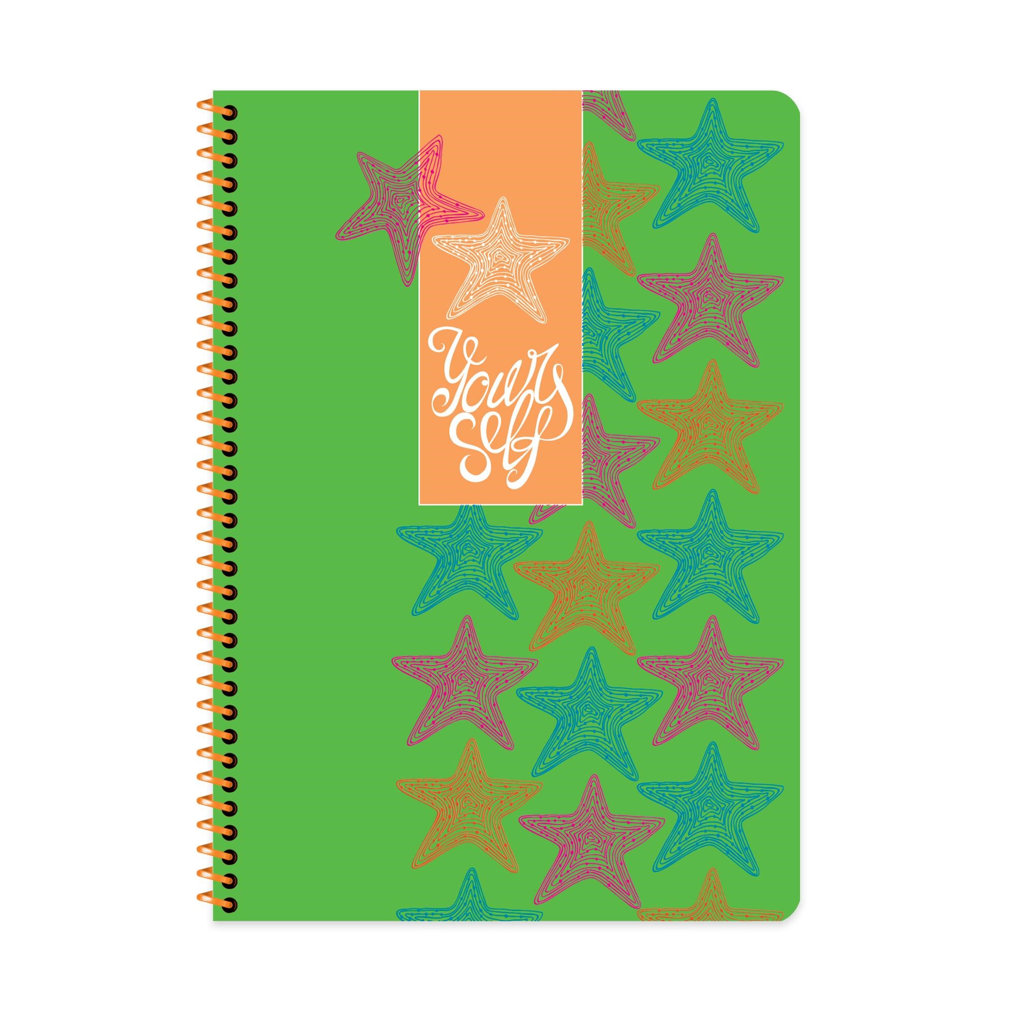 A4 Spiralli Karton Kapak Kareli Neon Defter - Yeşil