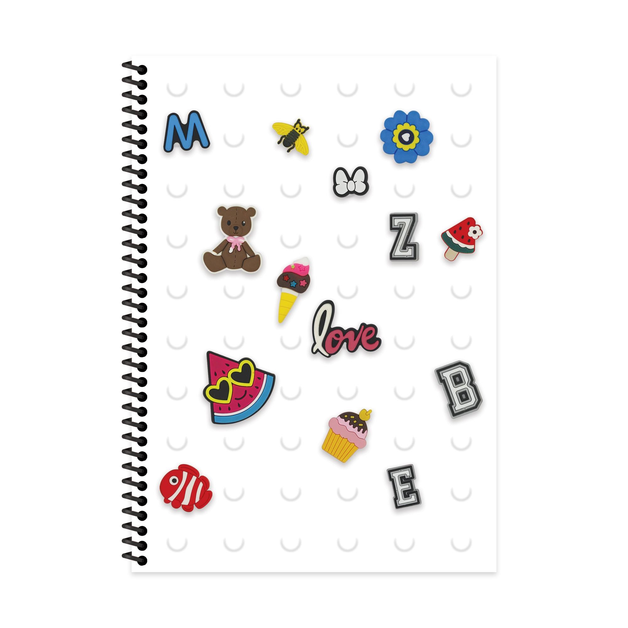 A4 Spiralli PP Kapak Kareli Fun Defter - Beyaz