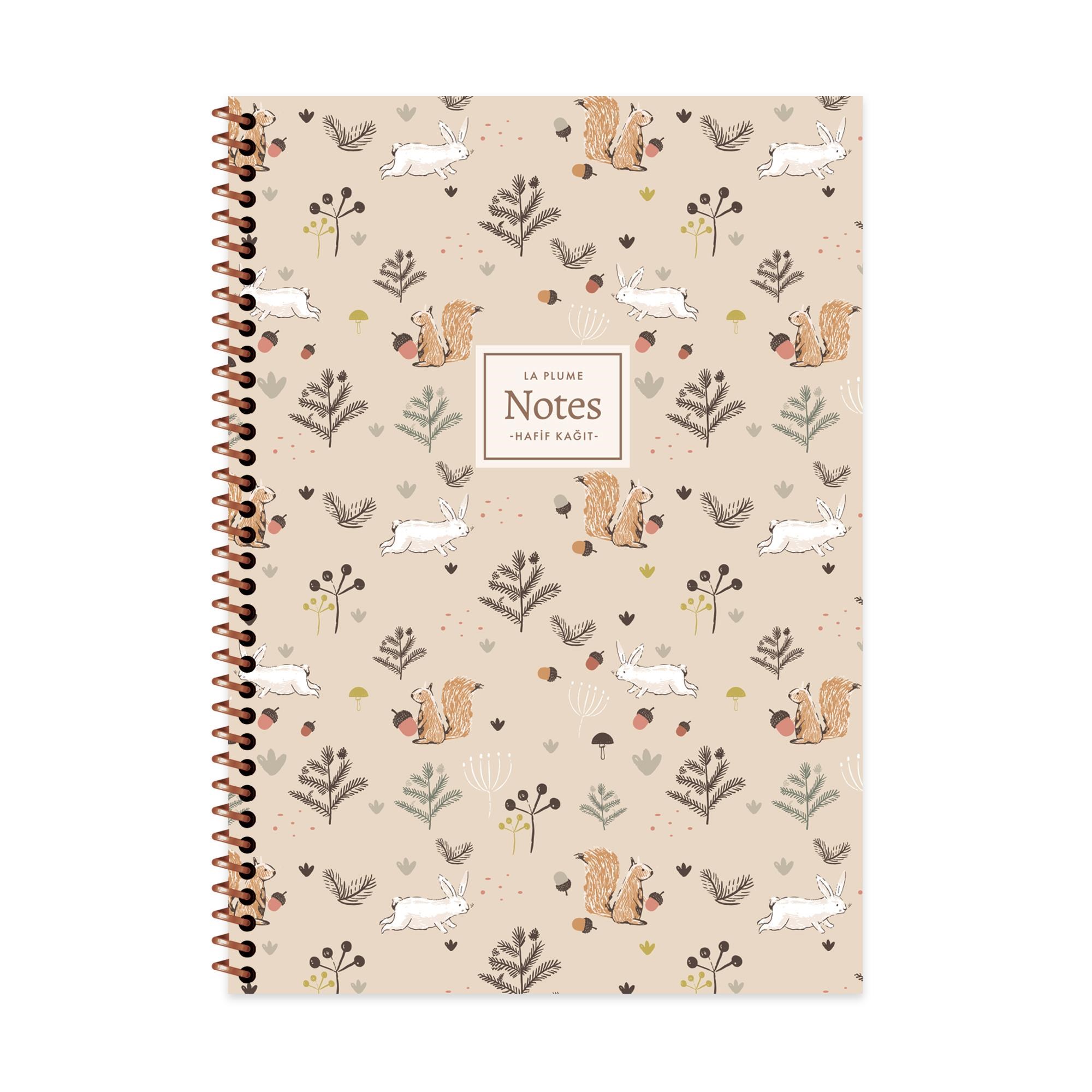 A4 Spiralli PP Kapak Kareli La Plume Forest Defter - Sincap