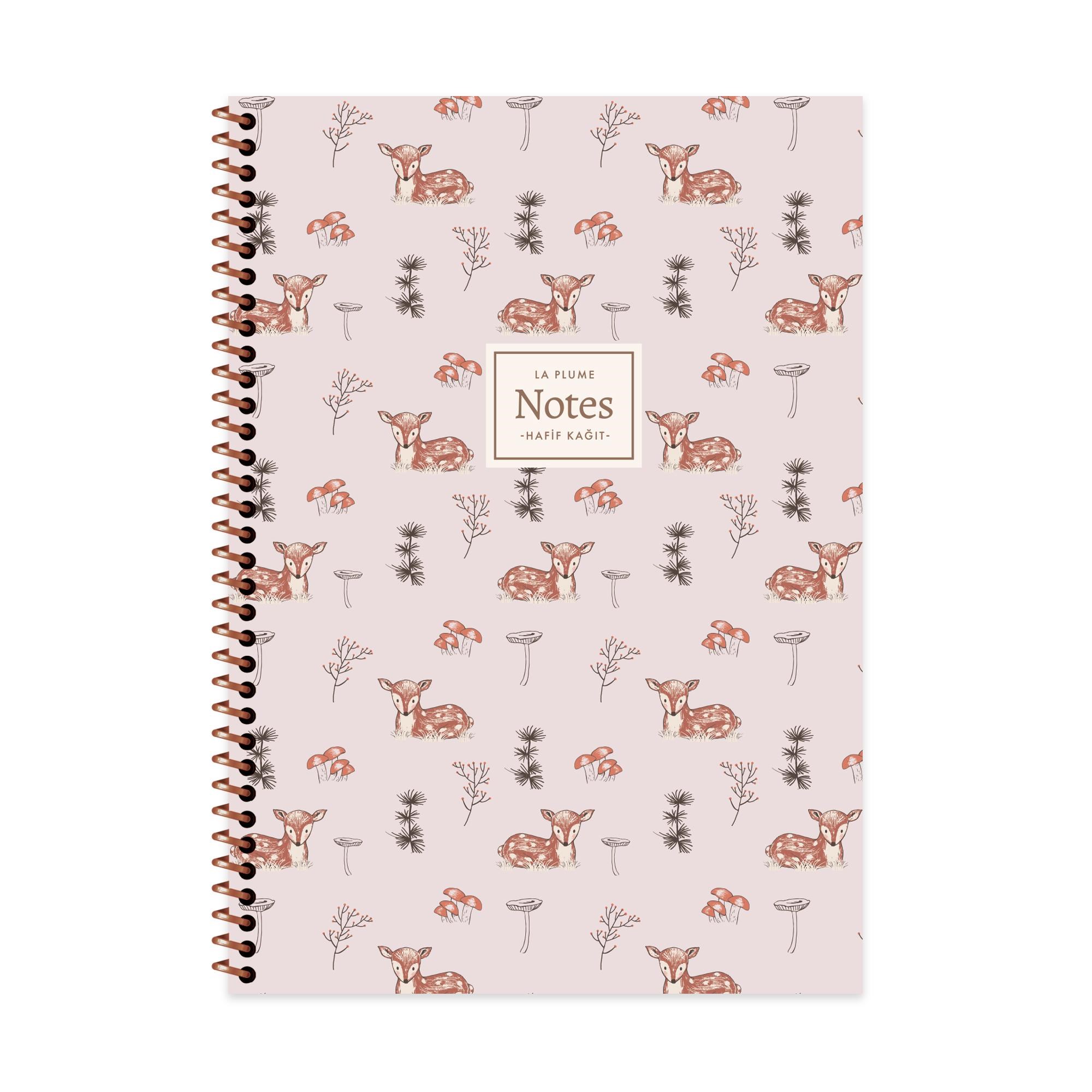 A4 Spiralli PP Kapak Kareli La Plume Forest Defter - Ceylan