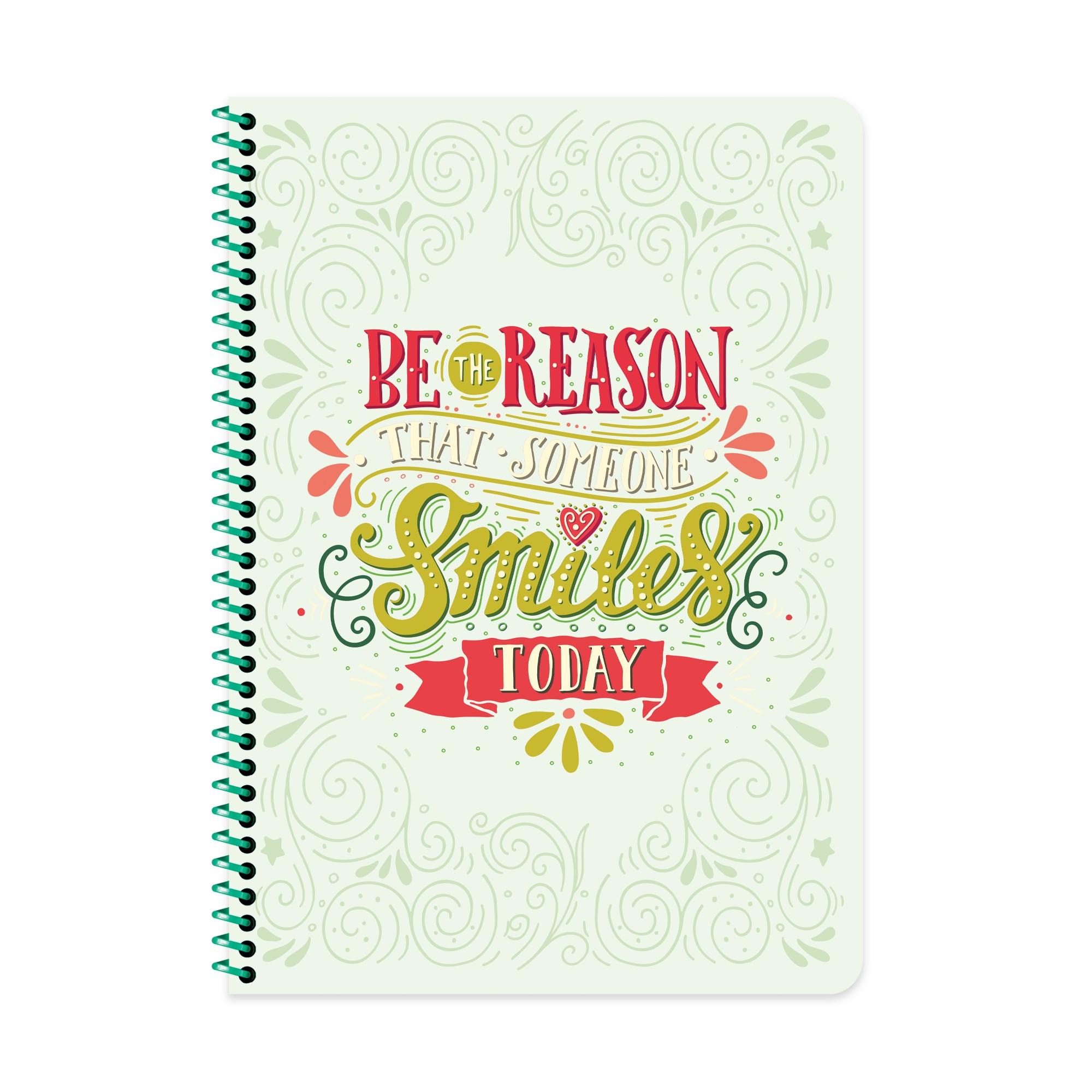 A4 Tel Dikişli Plastik Kapak Kareli Motto Defter - Yeşil