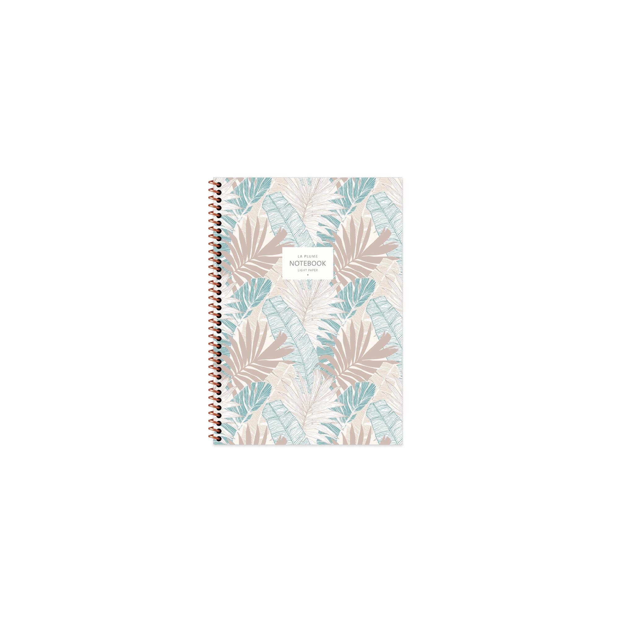 A6 Çizgili Defter La Plume Leaves Mavi