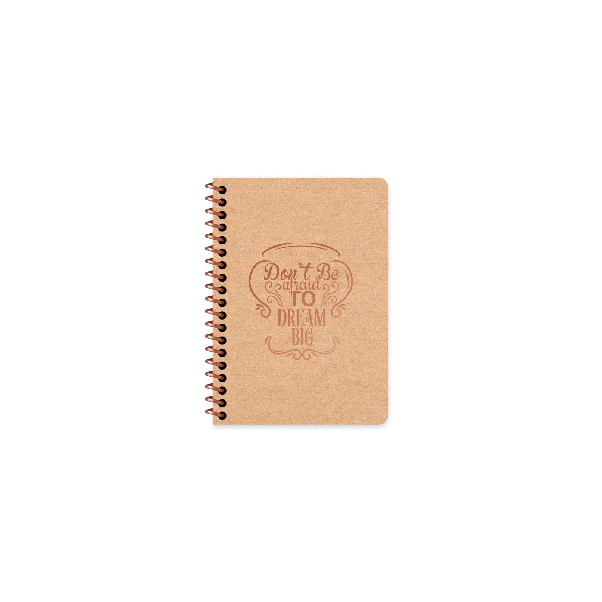 A6 Spiralli Kraft Kapak Çizgili Funky Defter - Dream Big