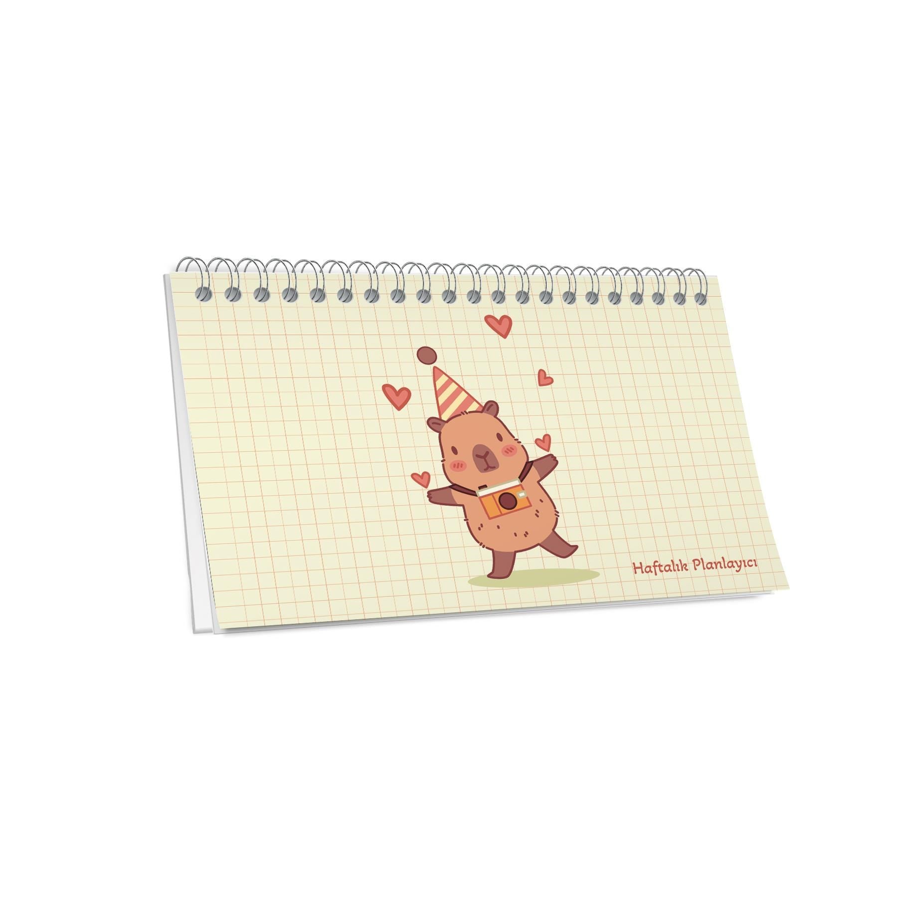 Capy 12,5x19 Spiralli Karton Kapak Planner - Sarı