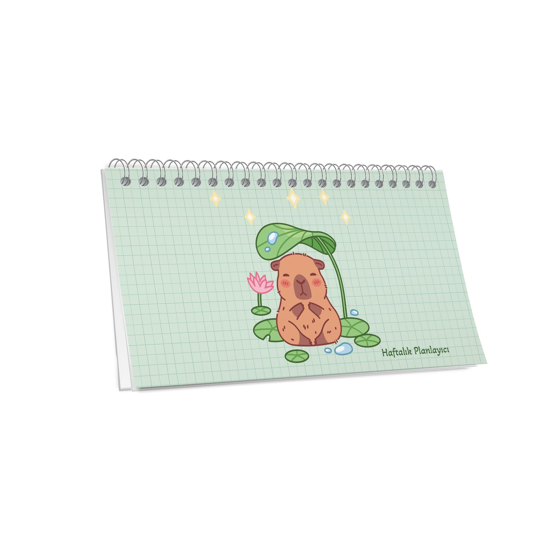 Capy 12,5x19 Spiralli Karton Kapak Planner - Yeşil
