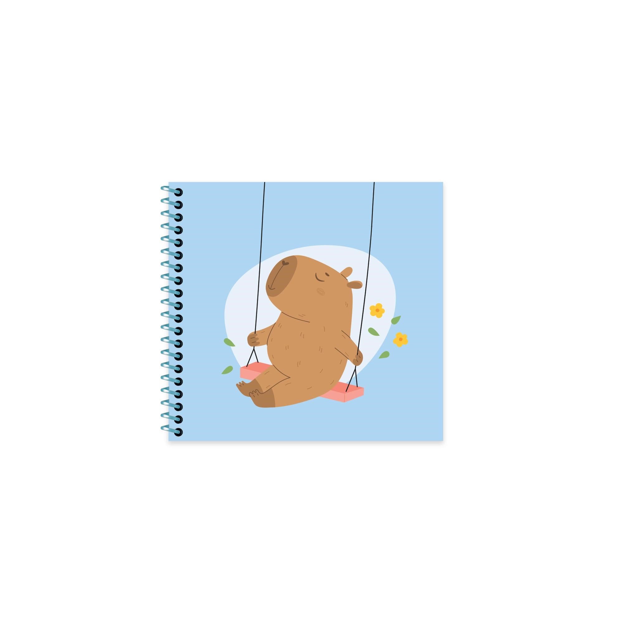 Capy 16x15 Spiralli Sert Kapak Çizgili Defter - Mavi