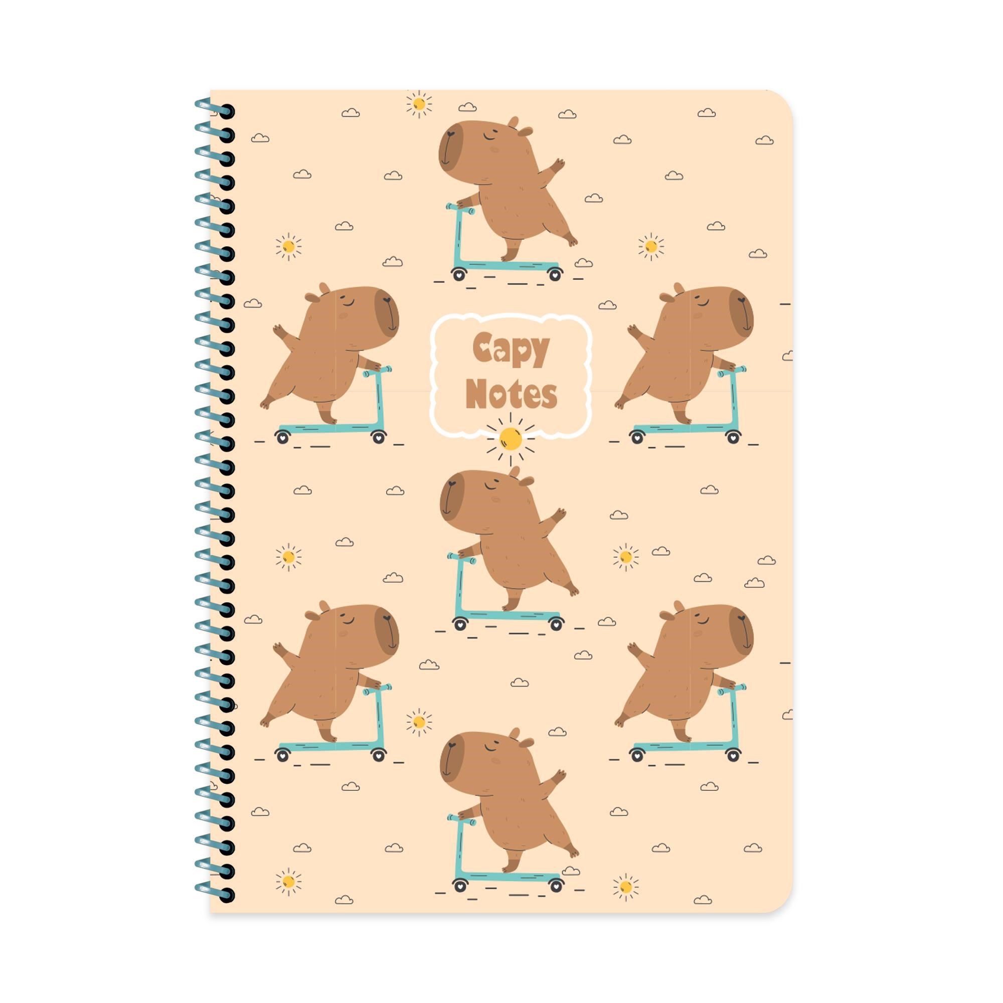 Capy A4 Spiralli Karton Kapak Çizgili Defter - Kahverengi