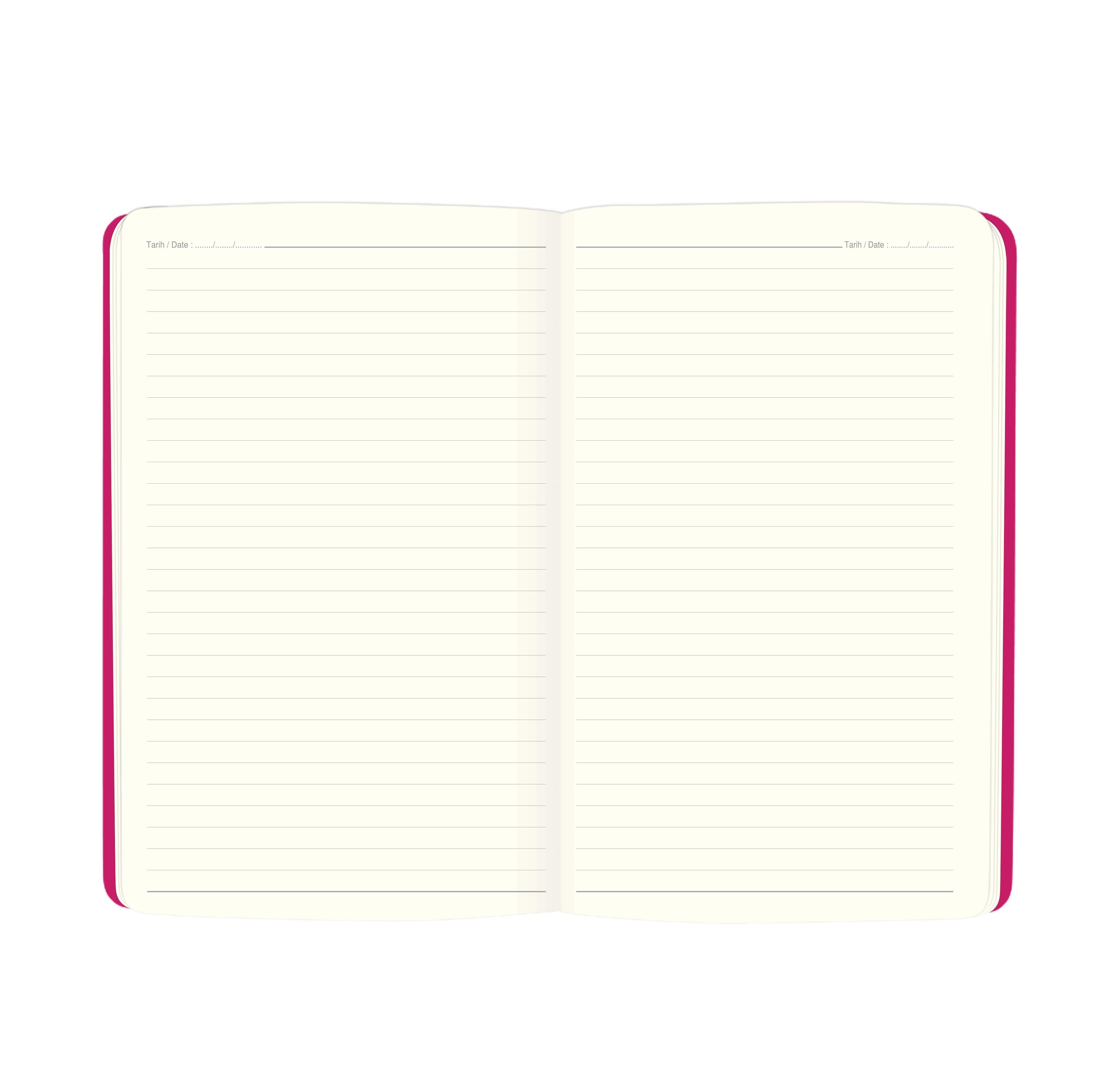 Çizgili Ciltli Premier Defter Fuşya 9x14