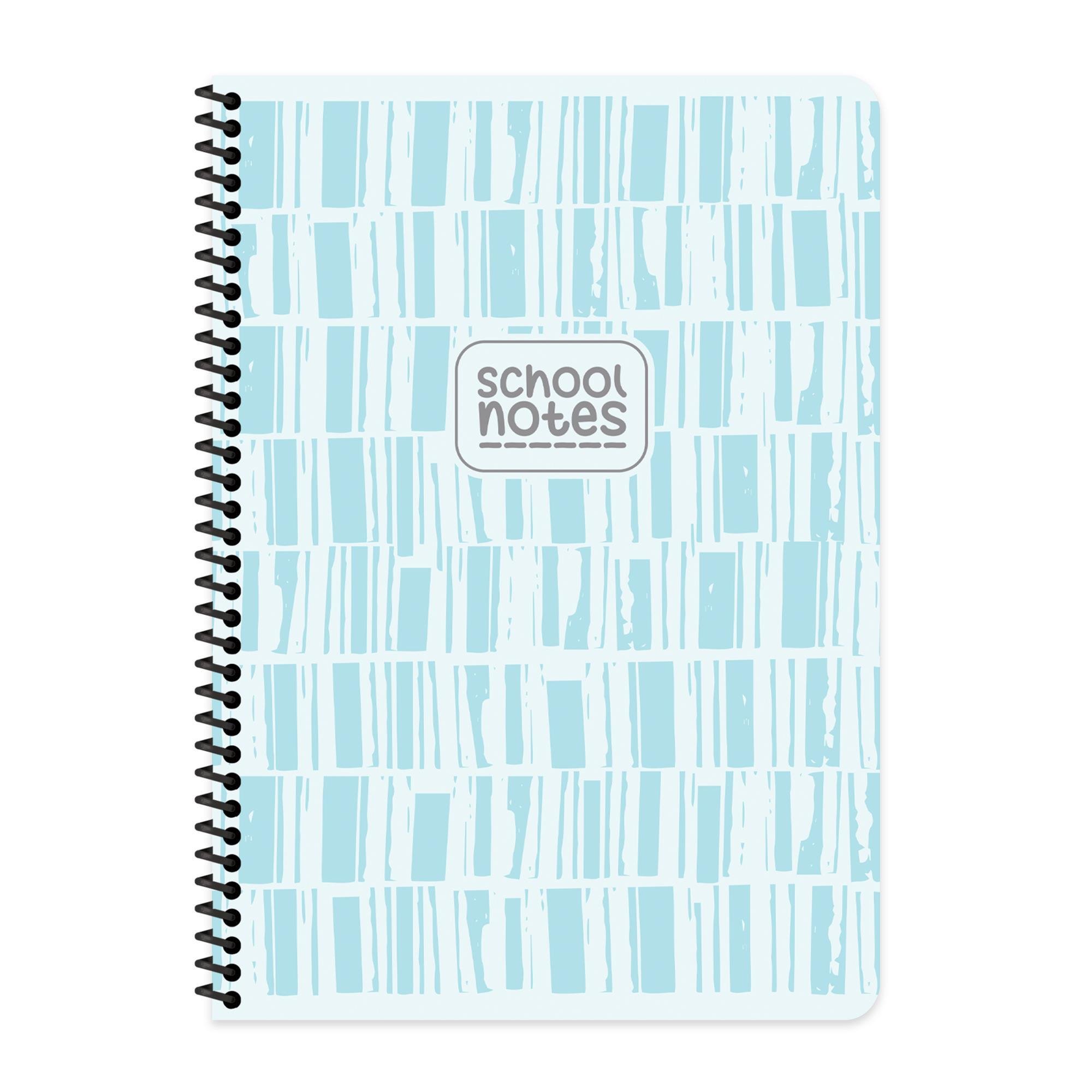 Çizgili Karton Kapak Spiralli Çizgi Defter Mavi A4 80 Yp