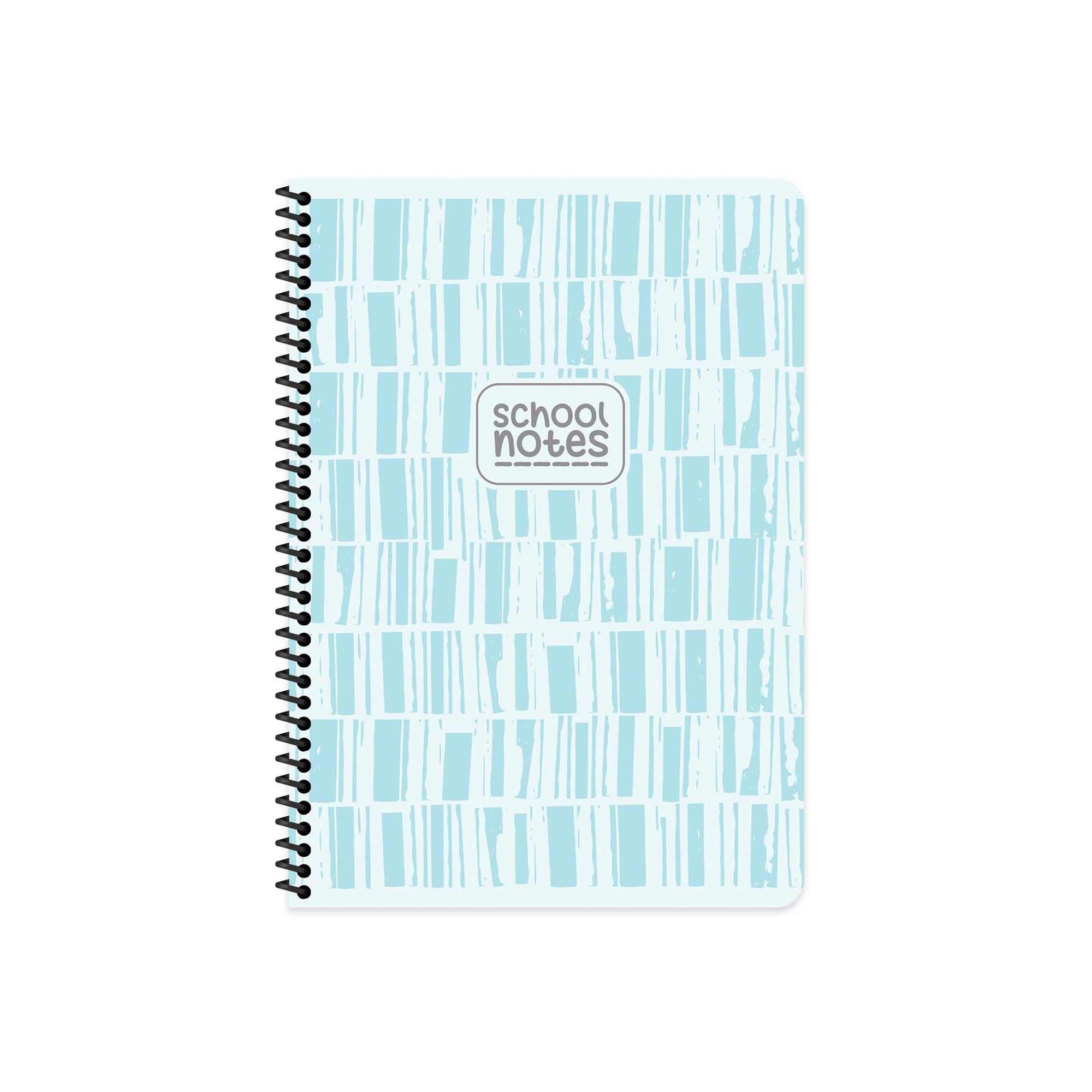 Çizgili Karton Kapak Spiralli Çizgi Defter Mavi 16,5*22,5 80 Yp