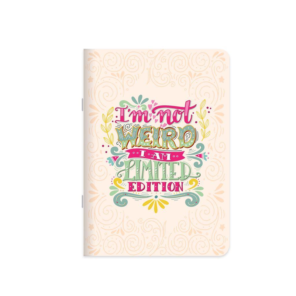 Çizgili Kuşe Kapak Motto Stickerli Defter 18,5 x 26 CM - I am Limited Edition