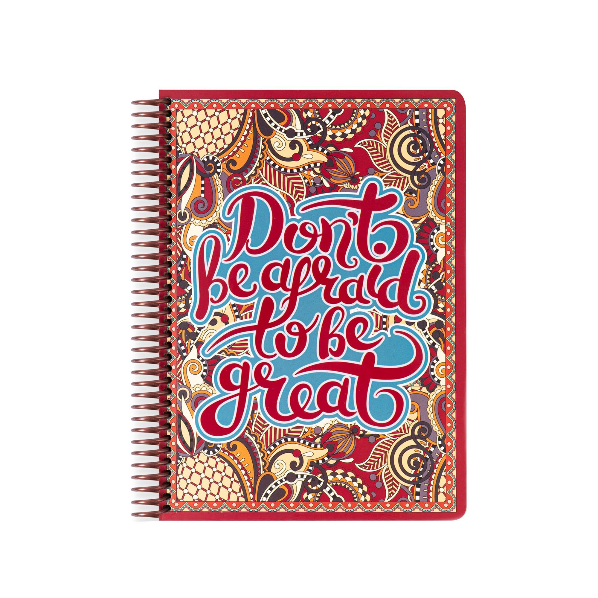 Çizgili Sert Kapak Spiralli Wallart Defter Don't Be Afraid To Be Great 17x24
