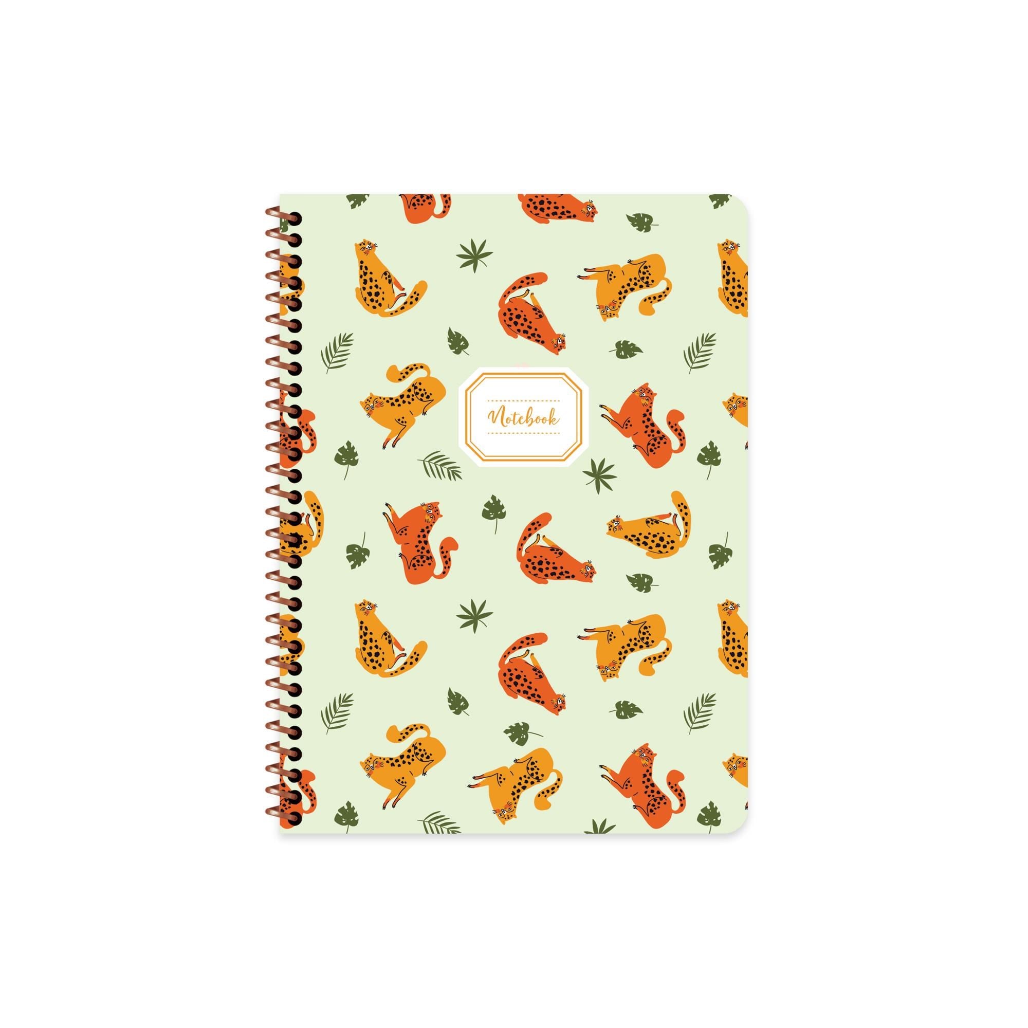 Çizgili Spiralli Hayvanlar Defter 16,5 x 22,5 CM - Kedi