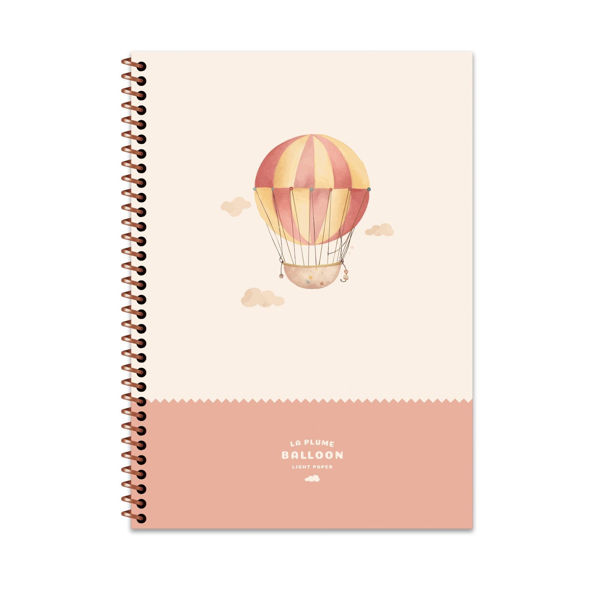 Çizgili Spiralli Sert Kapak Defter La Plume Balloon Turuncu 20x28