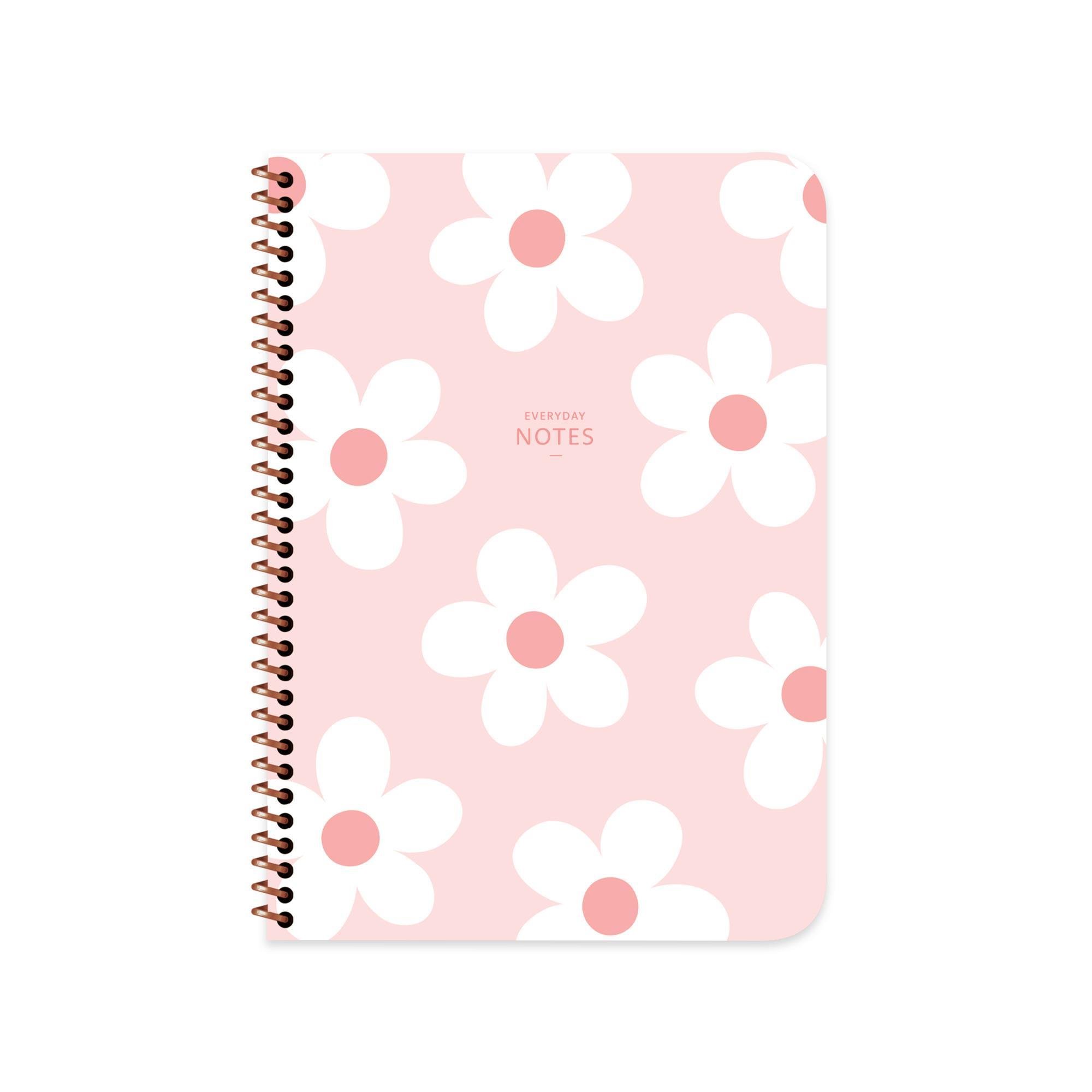 Çizgili Spiralli Sert Karton Kapak Bahar Defter Papatya 17*24 100 Yp