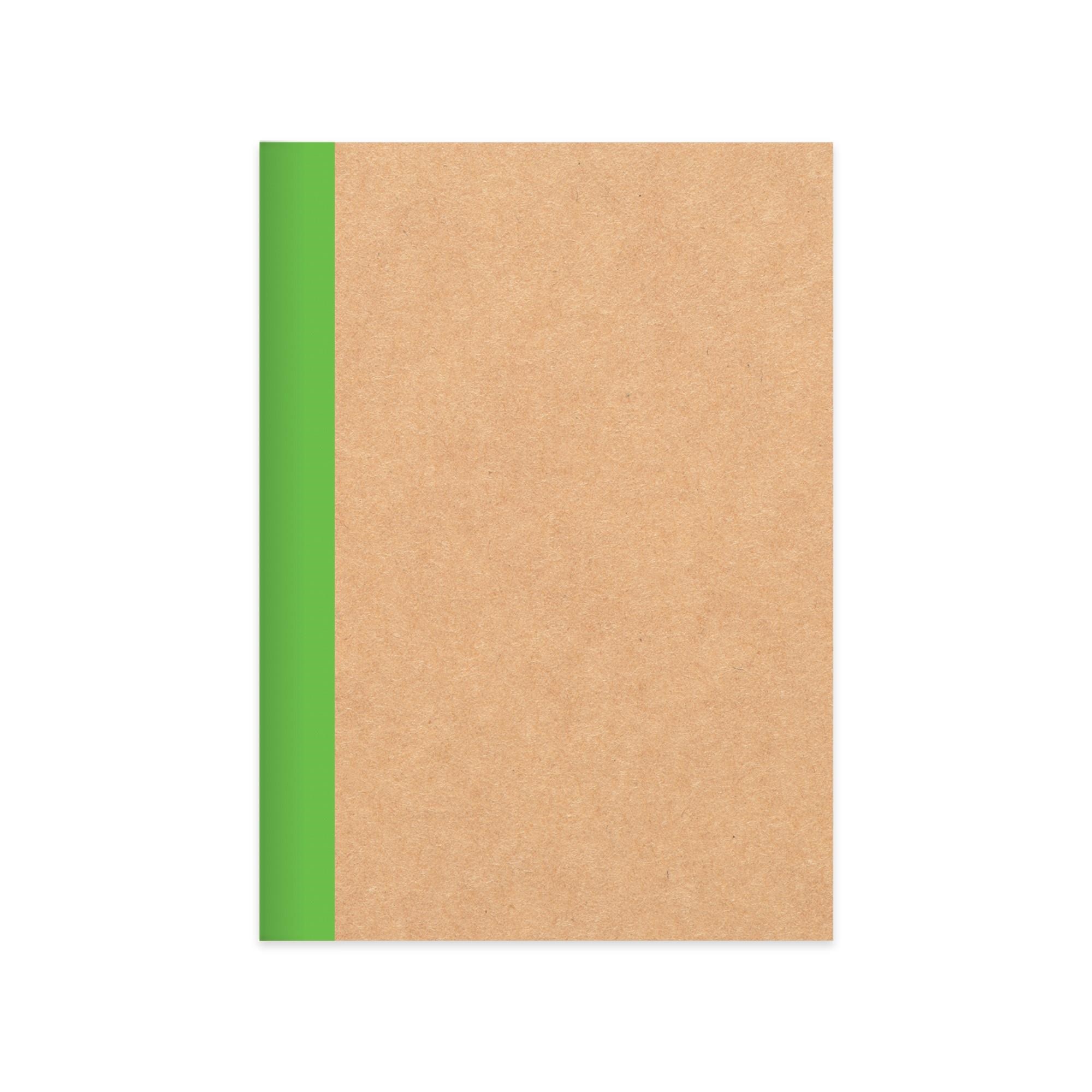 Çizgili Stickerli Kraft Kapak Defter Yeşil 18,5*26 50 Yp.