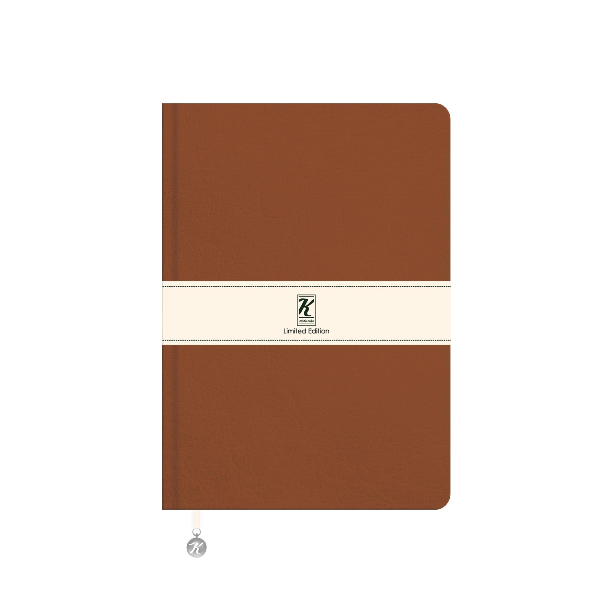 Çizgili Termo Deri ve Esnek Kapak Limited Edition Defter 17 x 24 CM - Kahverengi