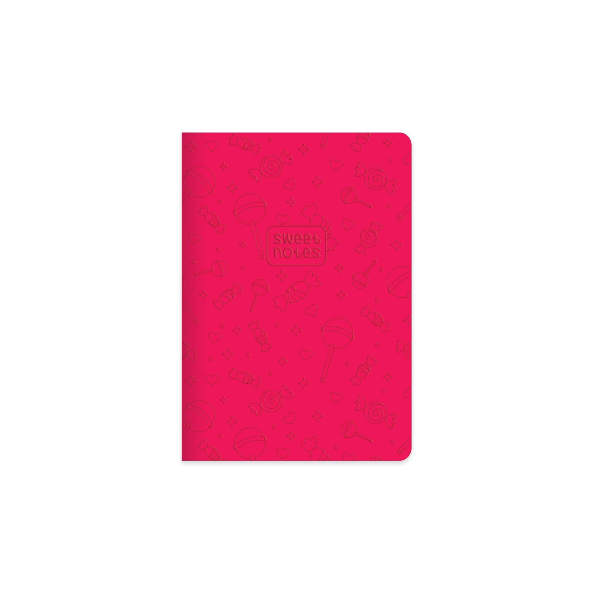 Çizgili Termo deri ve Sert Kapak  Neon Şeker Defter 14 x 20 CM - Pembe
