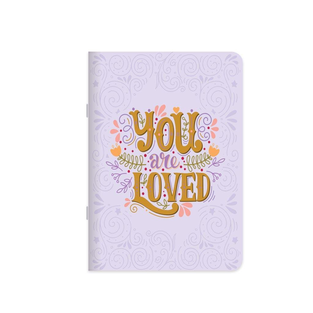 Düz Kuşe Kapak Motto Stickerli Defter 18,5 x 26 CM - Love