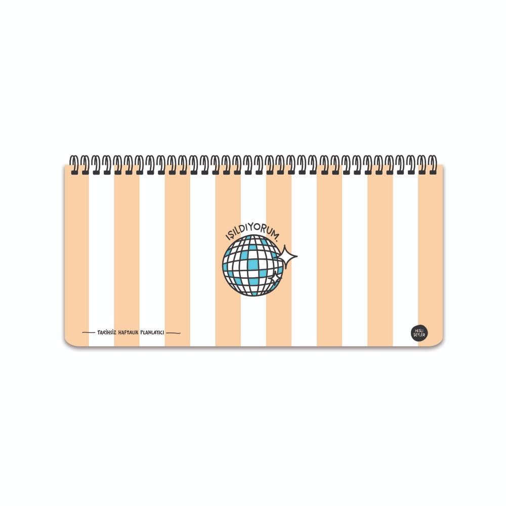 Hisli Şeyler 13x27 Spiralli Karton Kapak Stickerli Planner - Işıldıyorum