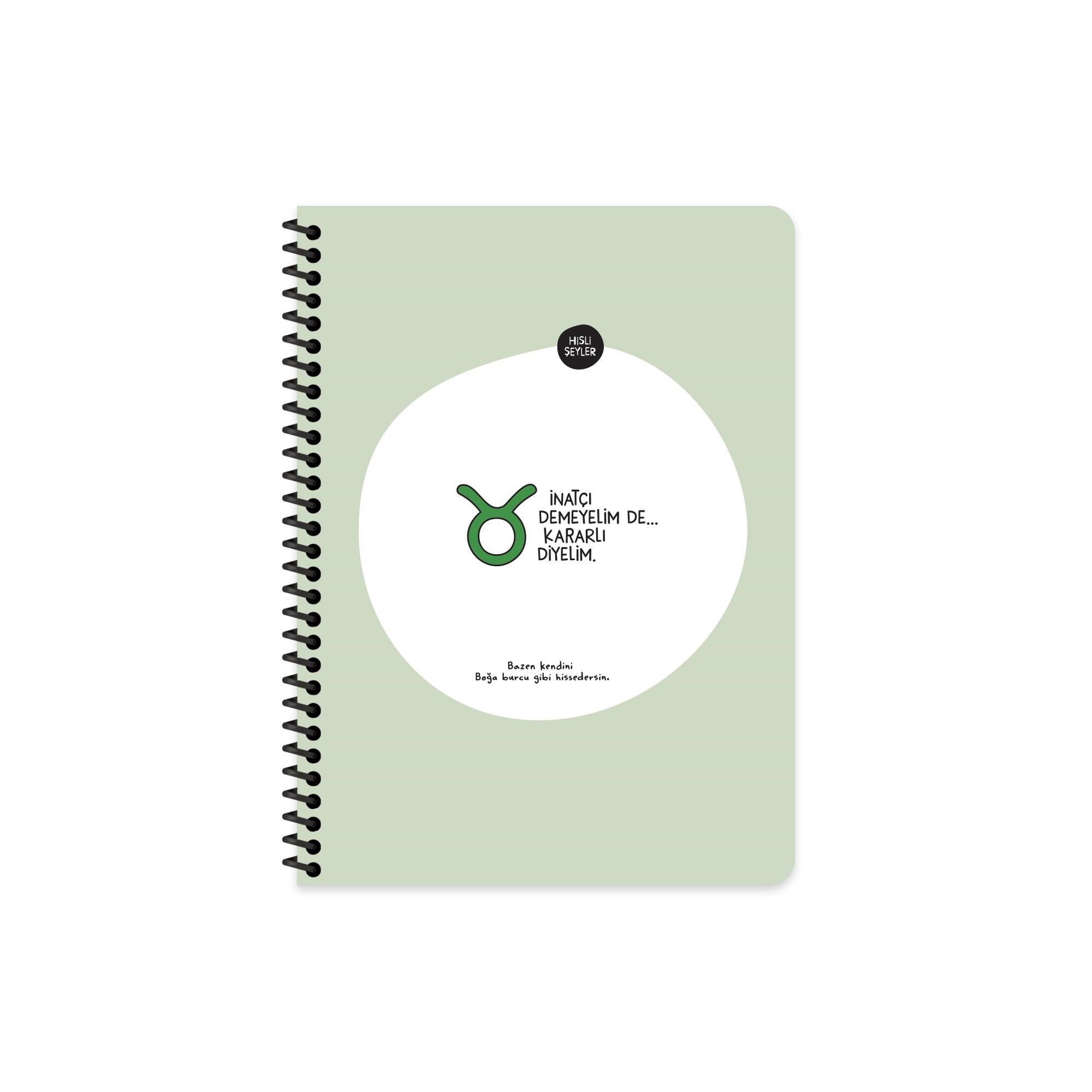 Hisli Şeyler 16,5x22,5 Spiralli Karton Kapak Stickerli Kareli Burçlar Serisi Defter- Sabırsız Demeyelim De Sonuç Odaklı Diyeli