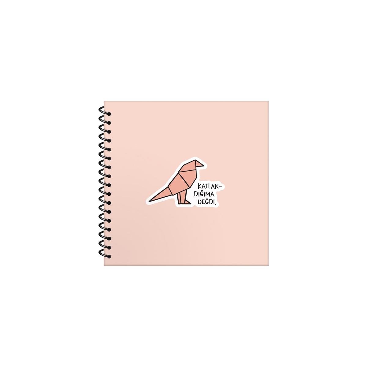 Hisli Şeyler 16x15 Çizgili Defter - Katlandığıma Değdi