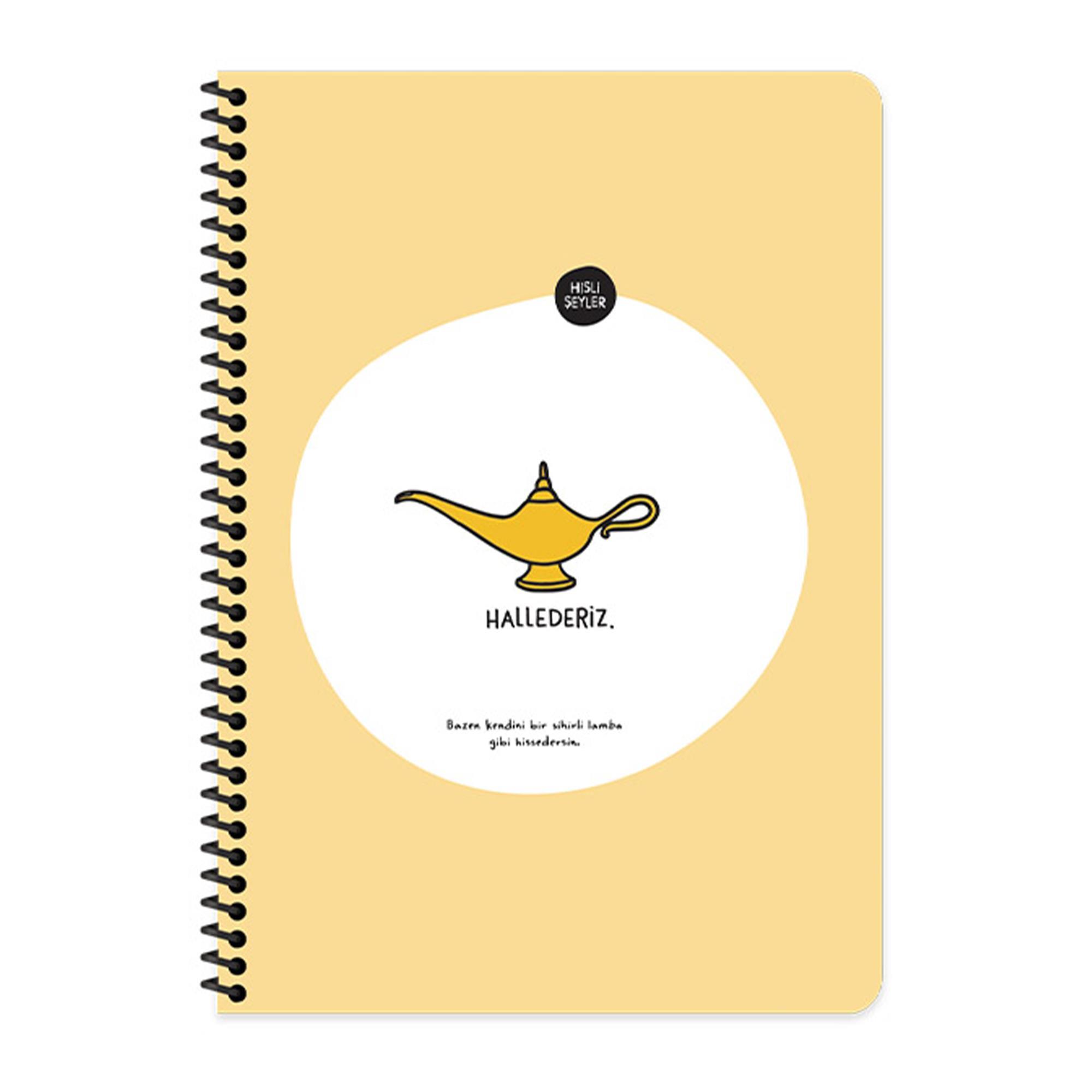 Hisli Şeyler A4 Çizgili Spiralli Stickerli Defter Hallederiz