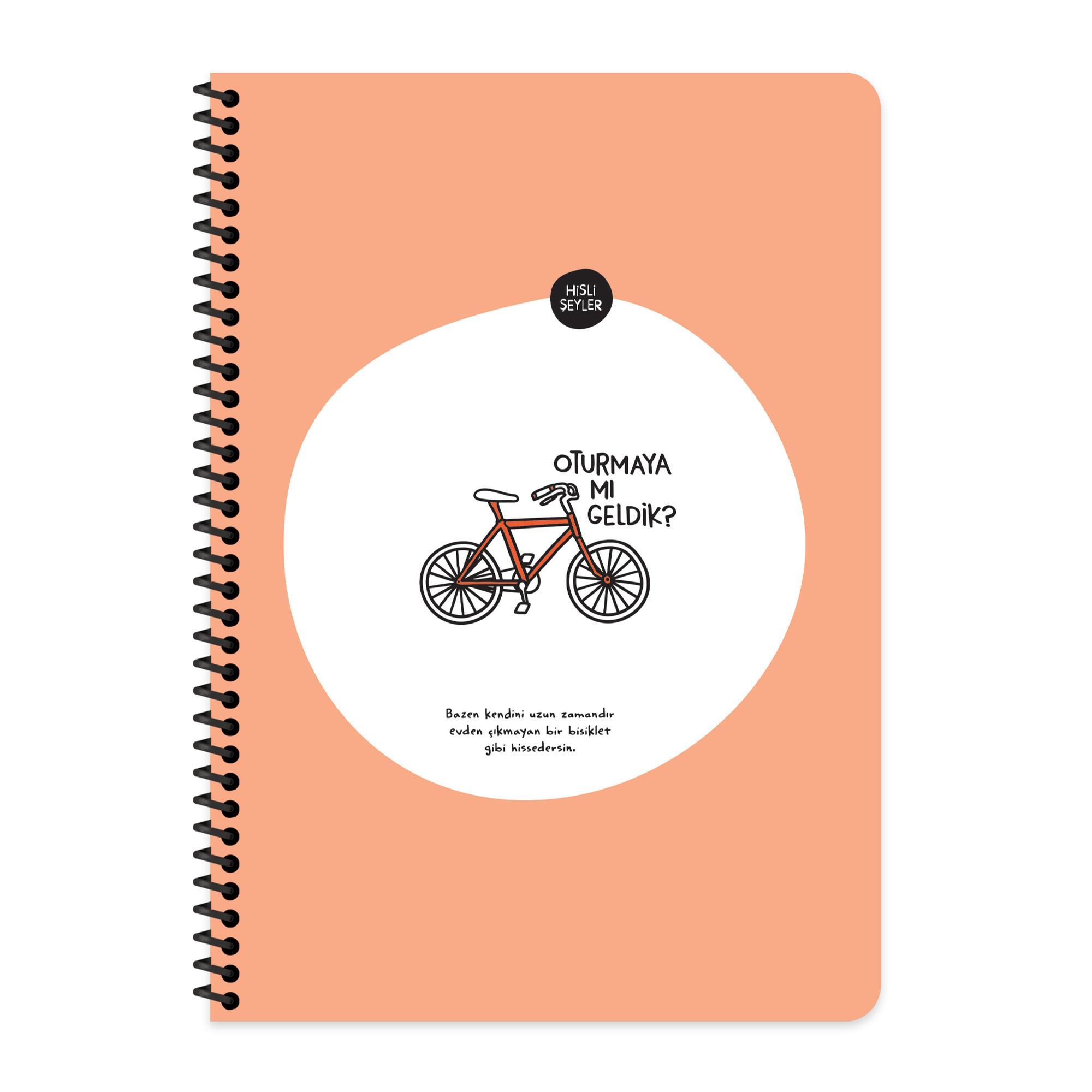 Hisli Şeyler A4 Çizgili Spiralli Stickerli Defter Oturmaya Mı Geldik?