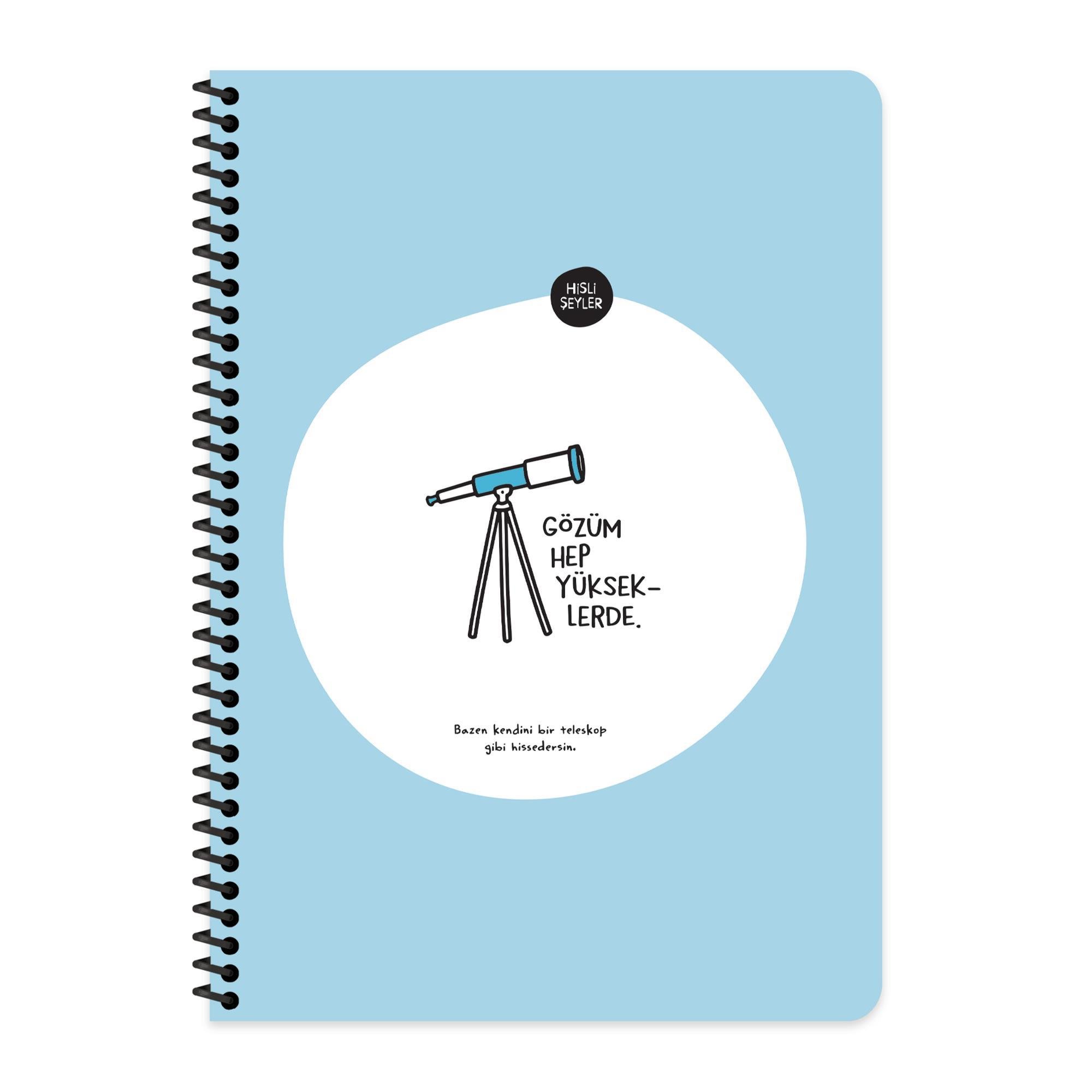 Hisli Şeyler A4 Çizgili Spiralli Stickerli Defter Gözüm Yükseklerde