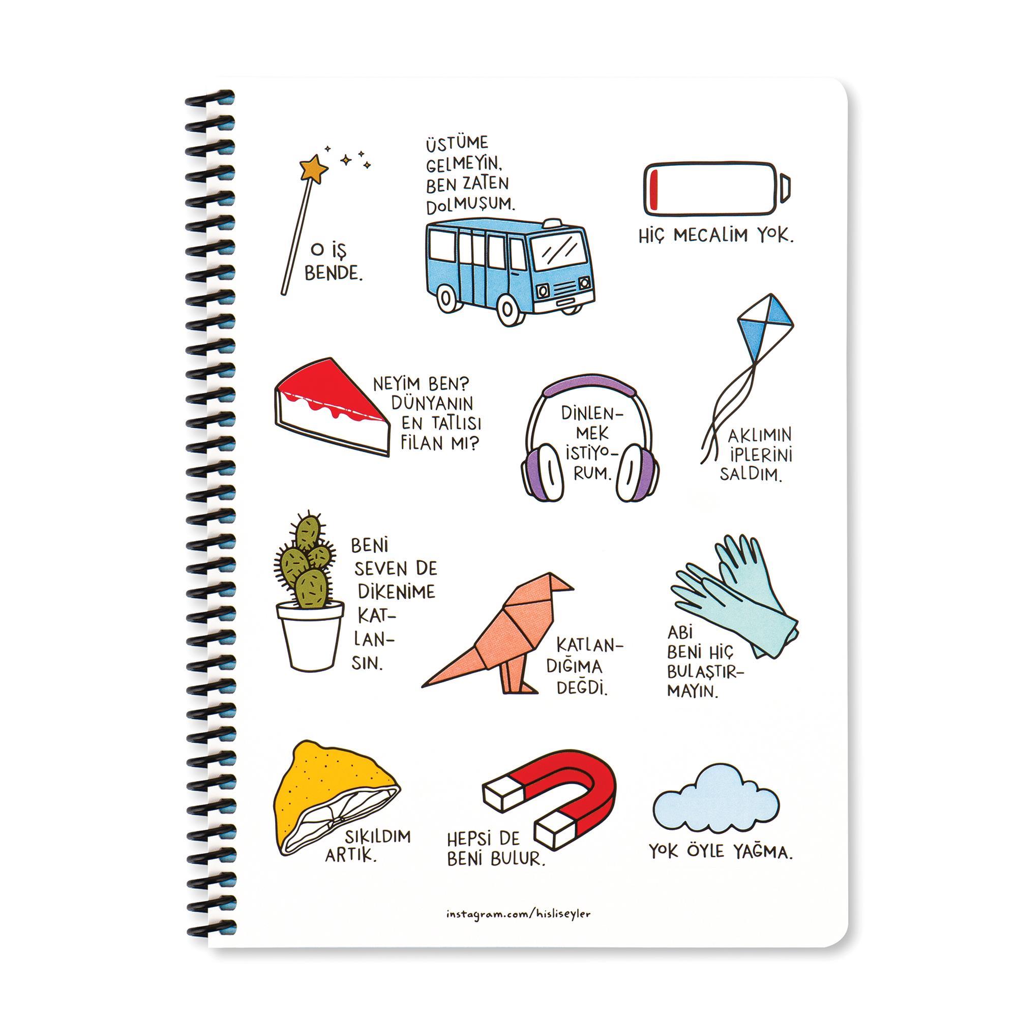Hisli Şeyler A4 Kareli Defter - Üstüme Gelmeyin Ben Zaten Dolmuşum
