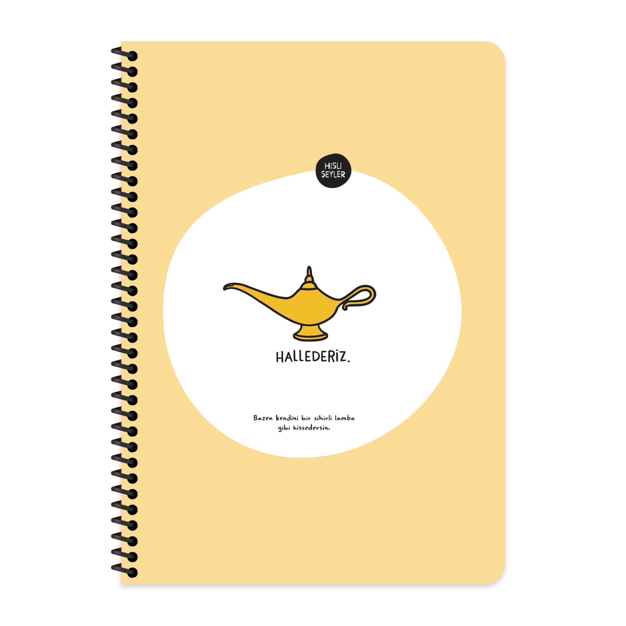 Hisli Şeyler A4 Kareli Spiralli Stickerli Defter Hallederiz