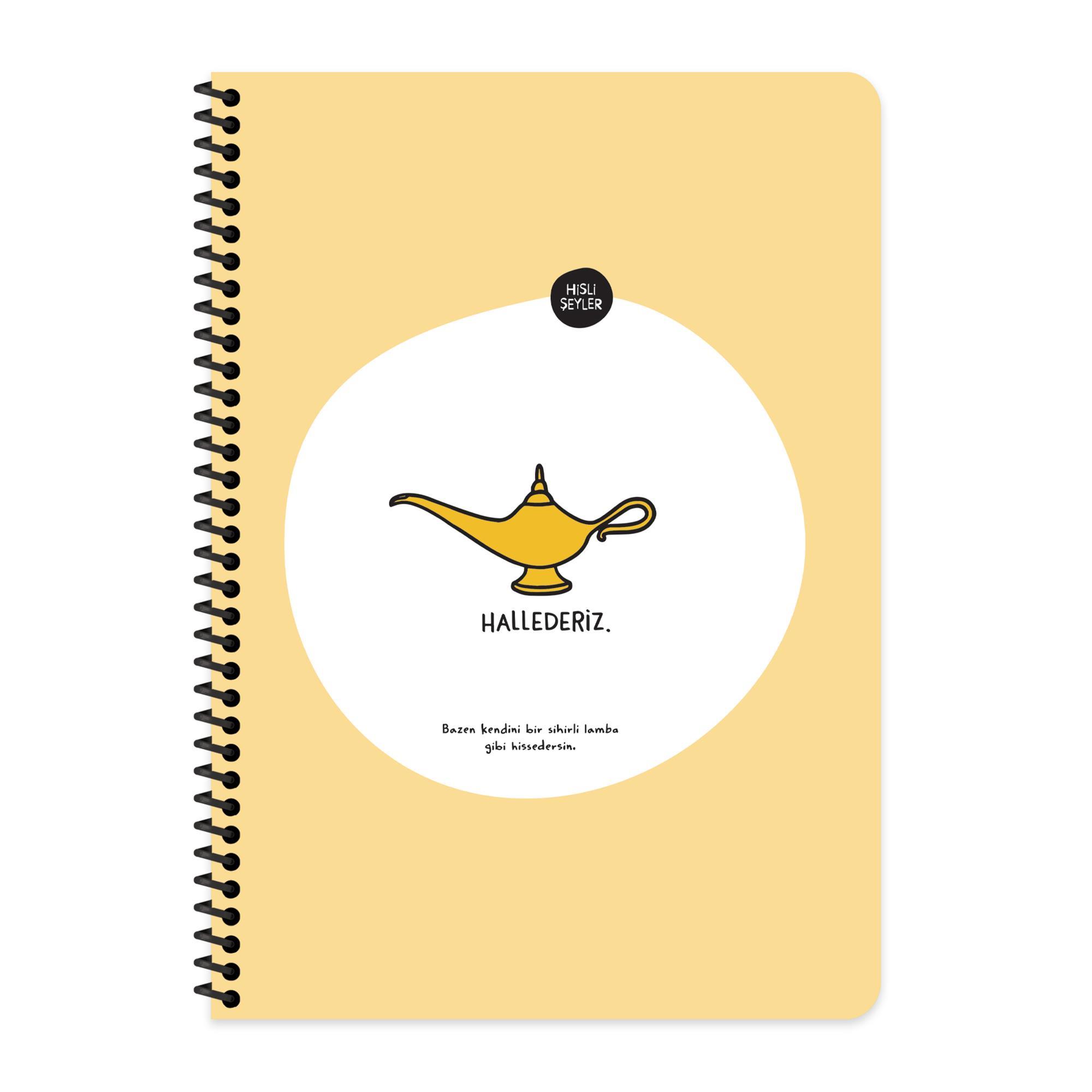 Hisli Şeyler A4 Kareli Spiralli Stickerli Defter Hallederiz