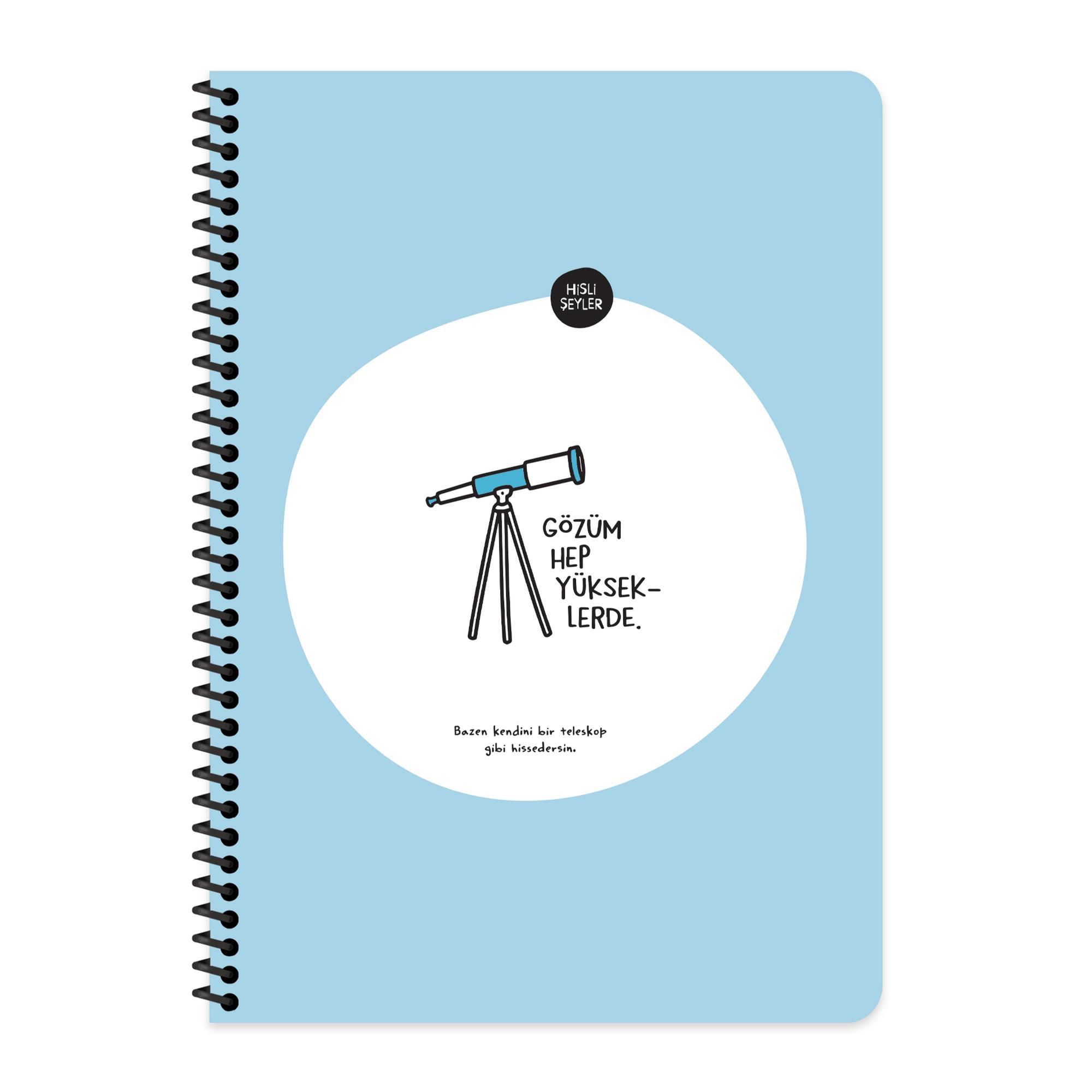 Hisli Şeyler A4 Kareli Spiralli Stickerli Defter Gözüm Yükseklerde