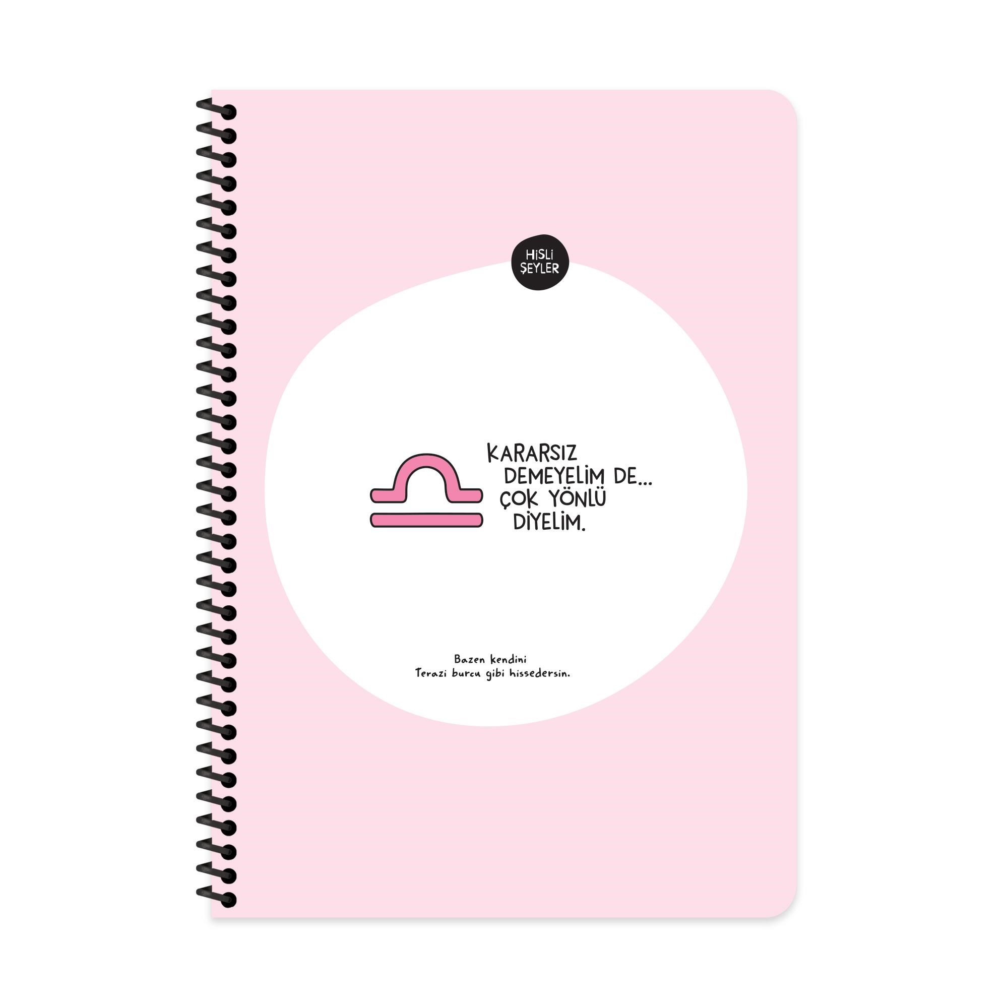 Hisli Şeyler A4 Spiralli Karton Kapak Kareli Stickerli Burçlar Serisi Defter - Takıntılı Demeyelim De Özenli Diyelim