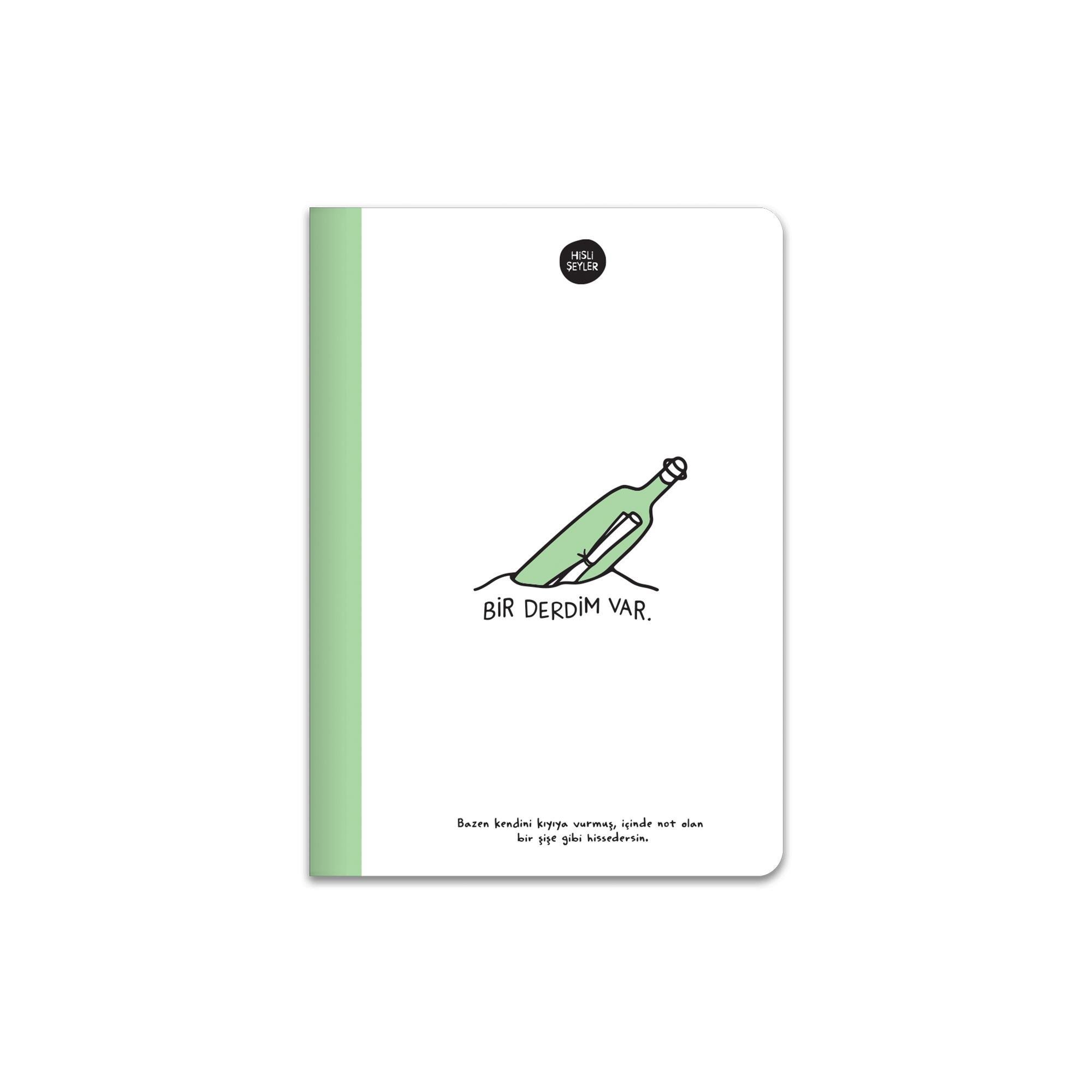 Hisli Şeyler A5 Renkli Sayfa Çizgili Defter - Bir Derdim Var