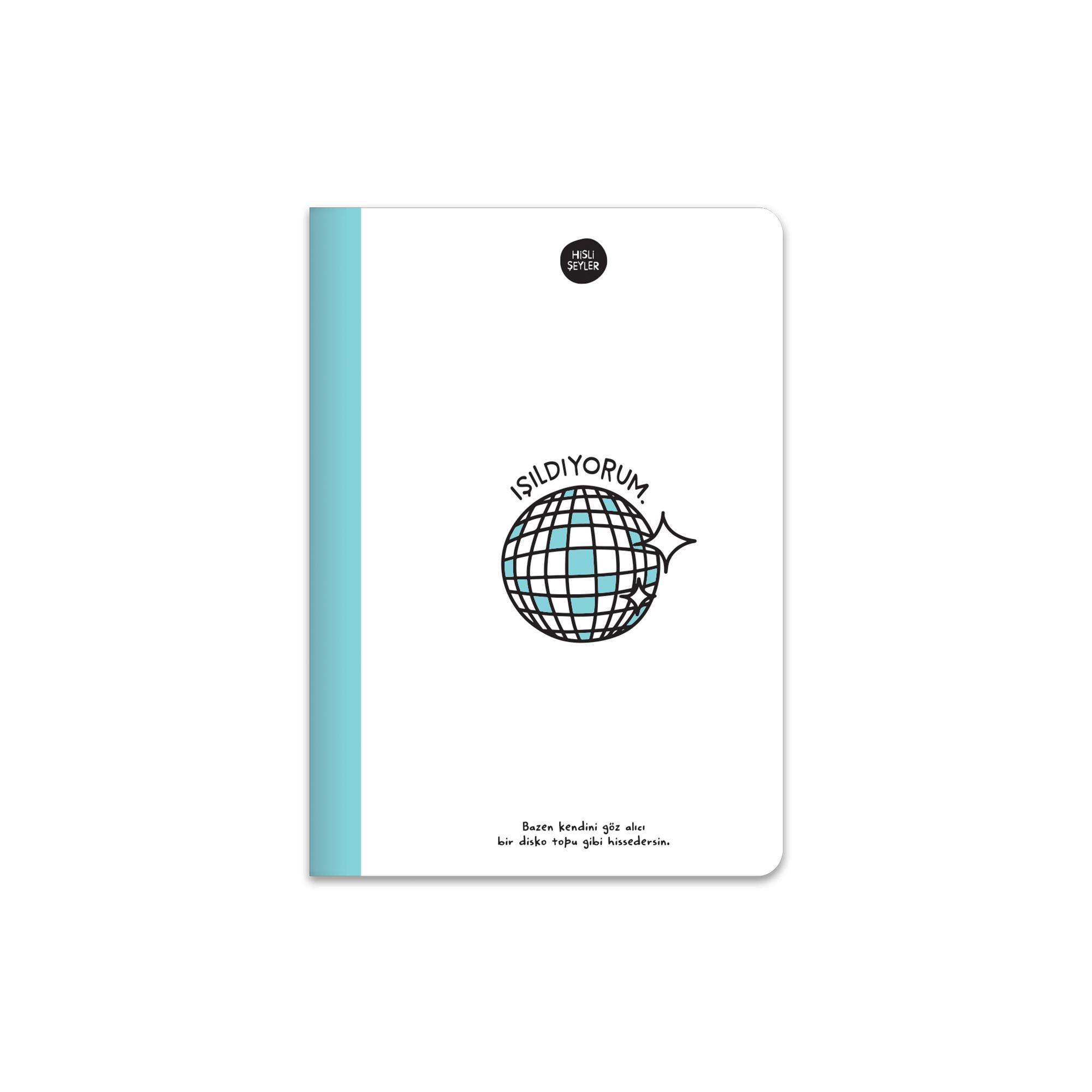 Hisli Şeyler A5 Renkli Sayfa Çizgili Defter - Işıldıyorum