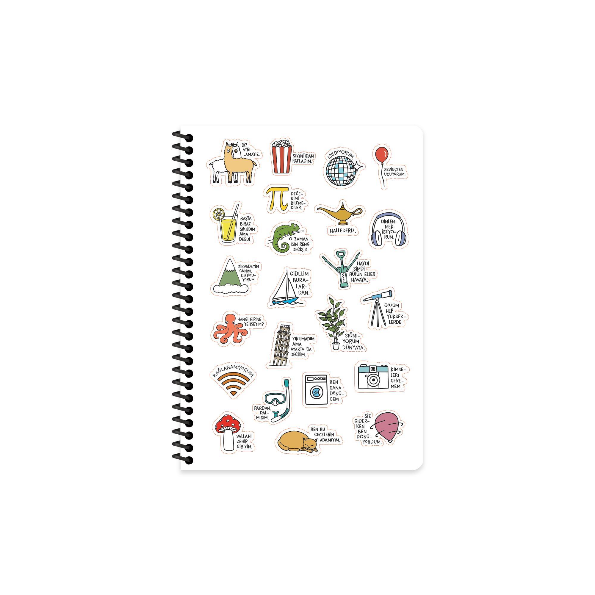 Hisli Şeyler A5 Spiralli Akademik Ajanda - Düşünüyorum Öyleyse Narım