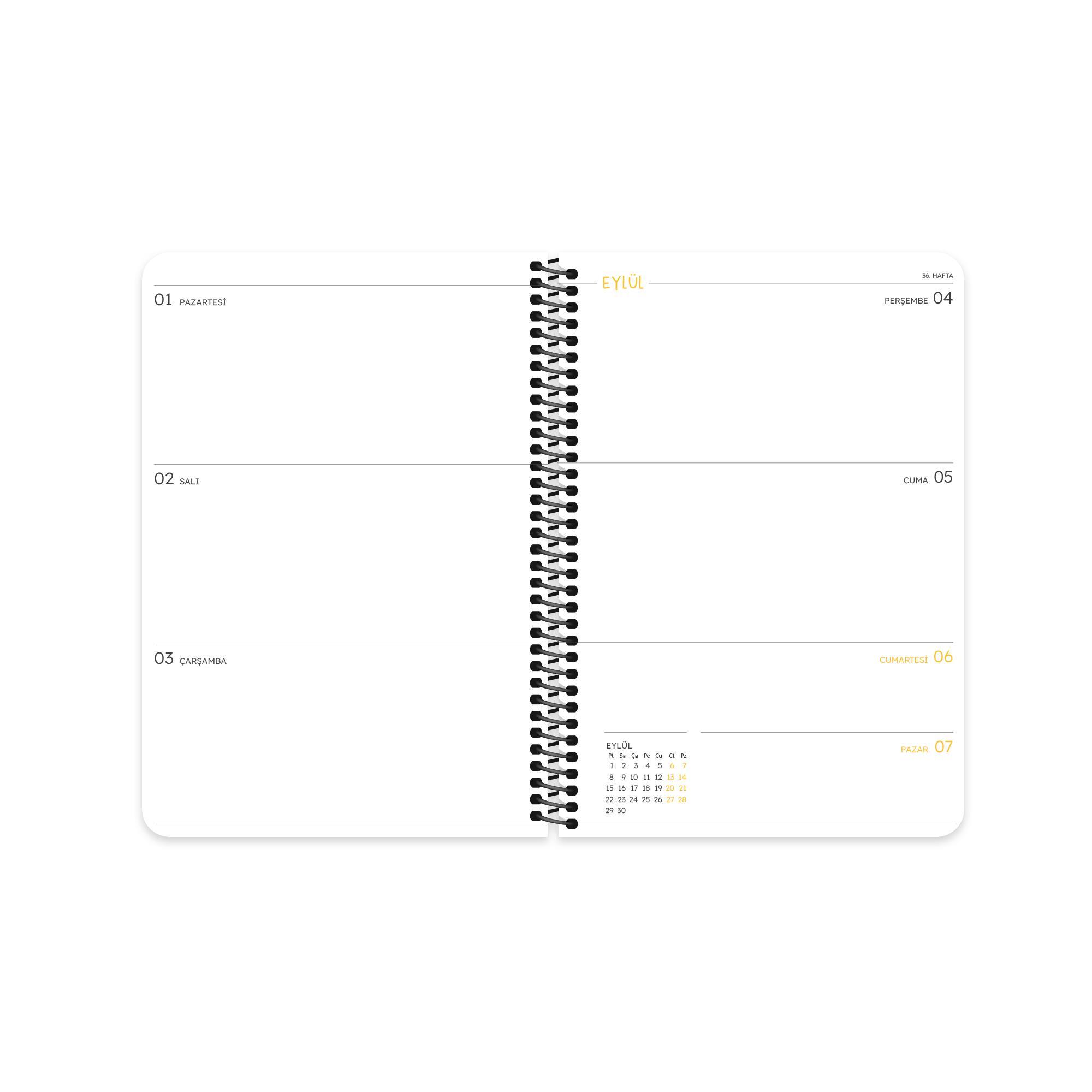 Hisli Şeyler A5 Spiralli Akademik Ajanda - Düşünüyorum Öyleyse Narım