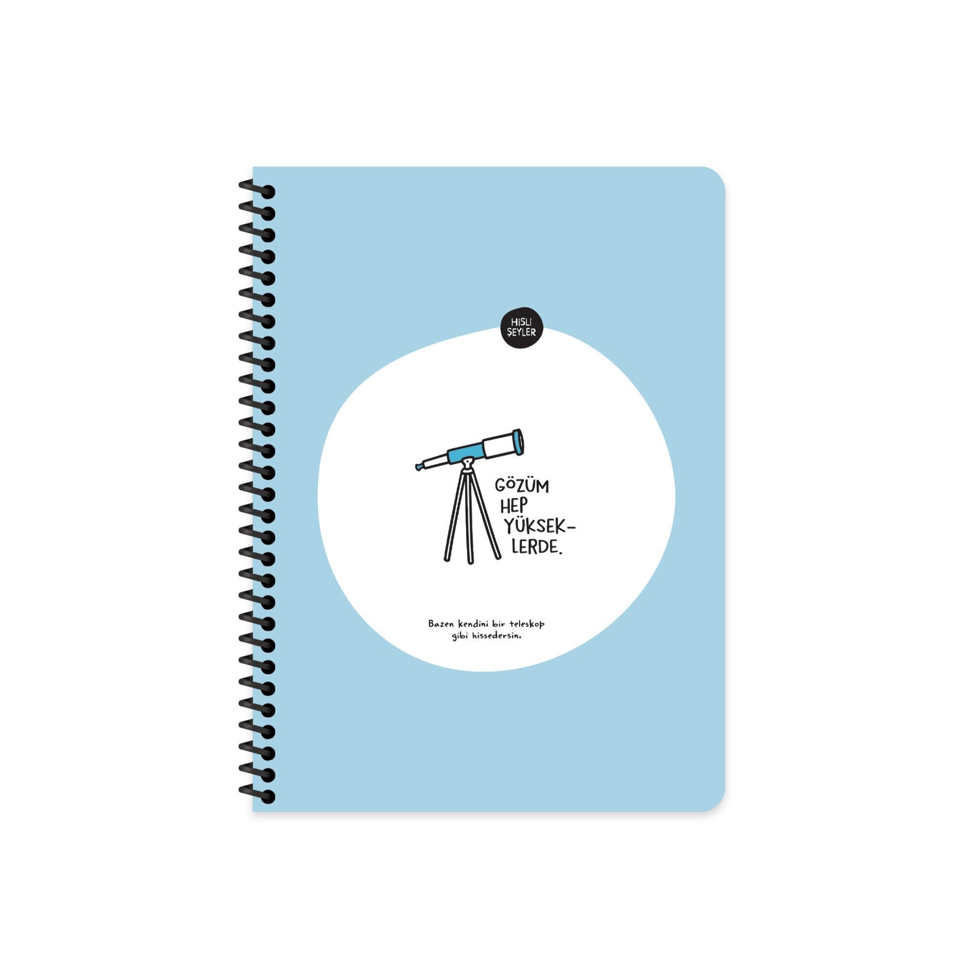 Hisli Şeyler Çizgili Spiralli Stickerli Defter Gözüm Yükseklerde 16,5x22,5