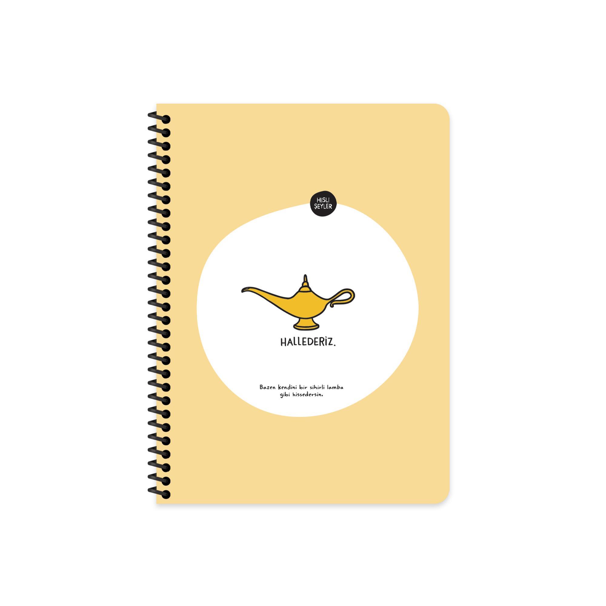 Hisli Şeyler Kareli Spiralli Stickerli Defter Hallederiz 16,5x22,5