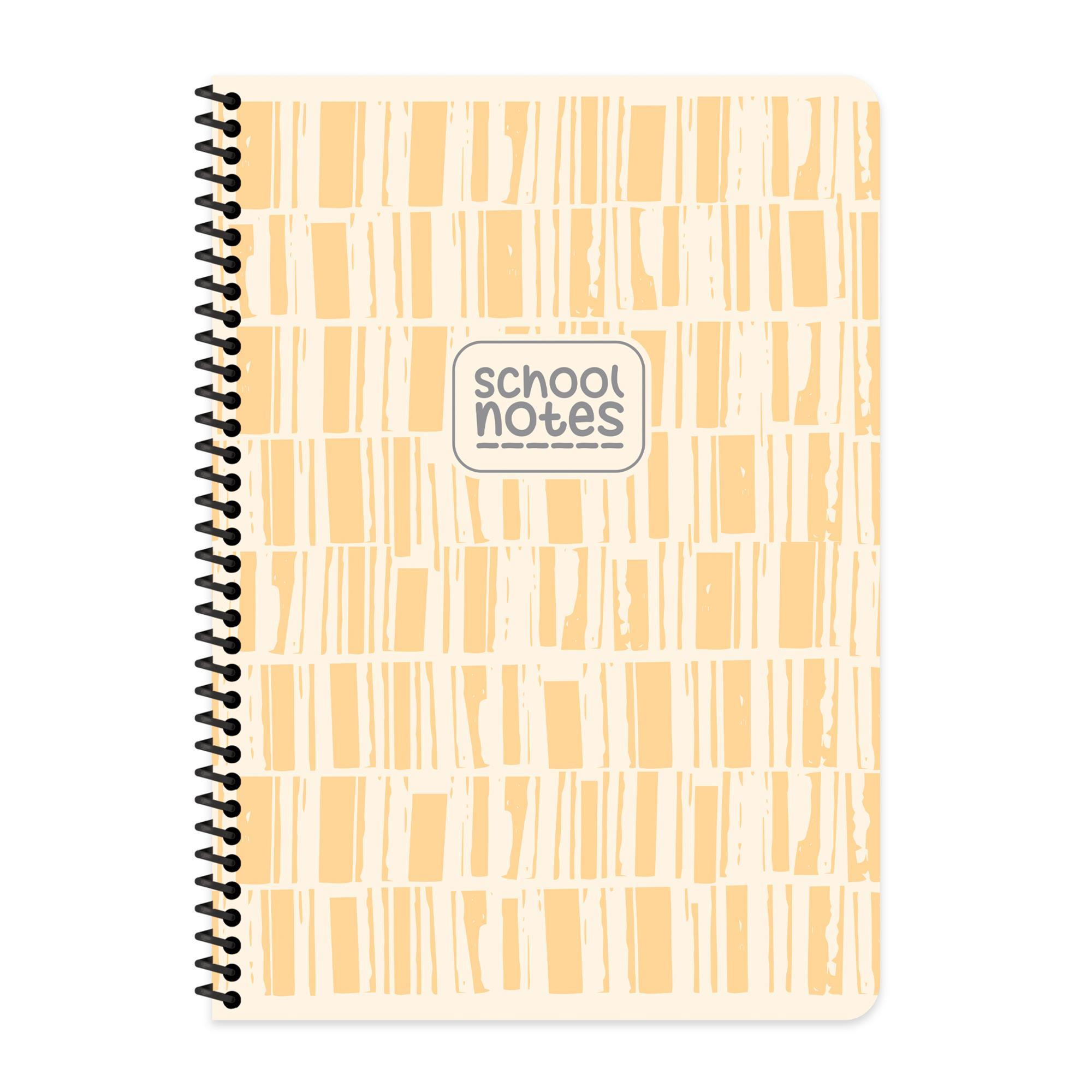 Kareli Karton Kapak Spiralli Çizgi Defter Sarı A4 80 Yp