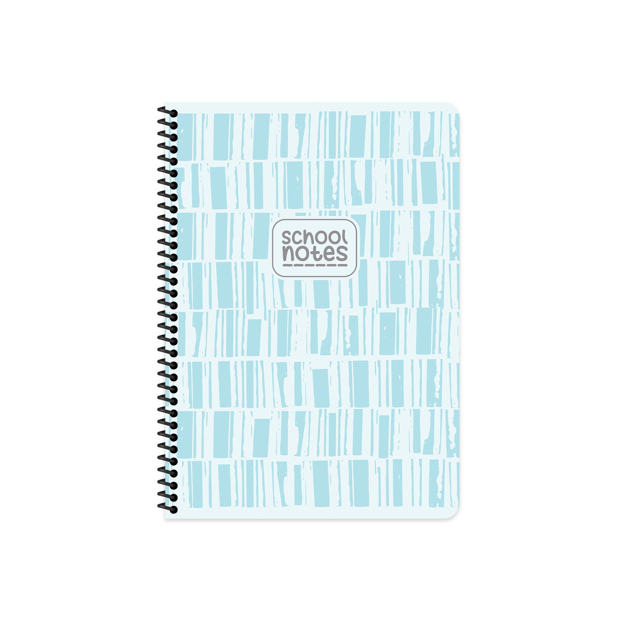 Kareli Karton Kapak Spiralli Çizgi Defter Mavi 16,5*22,5 80 Yp